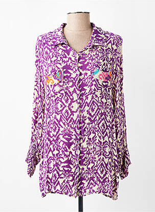 Cămașă țesătură crep mâneci lungi violet GOLD & SILVER femeie