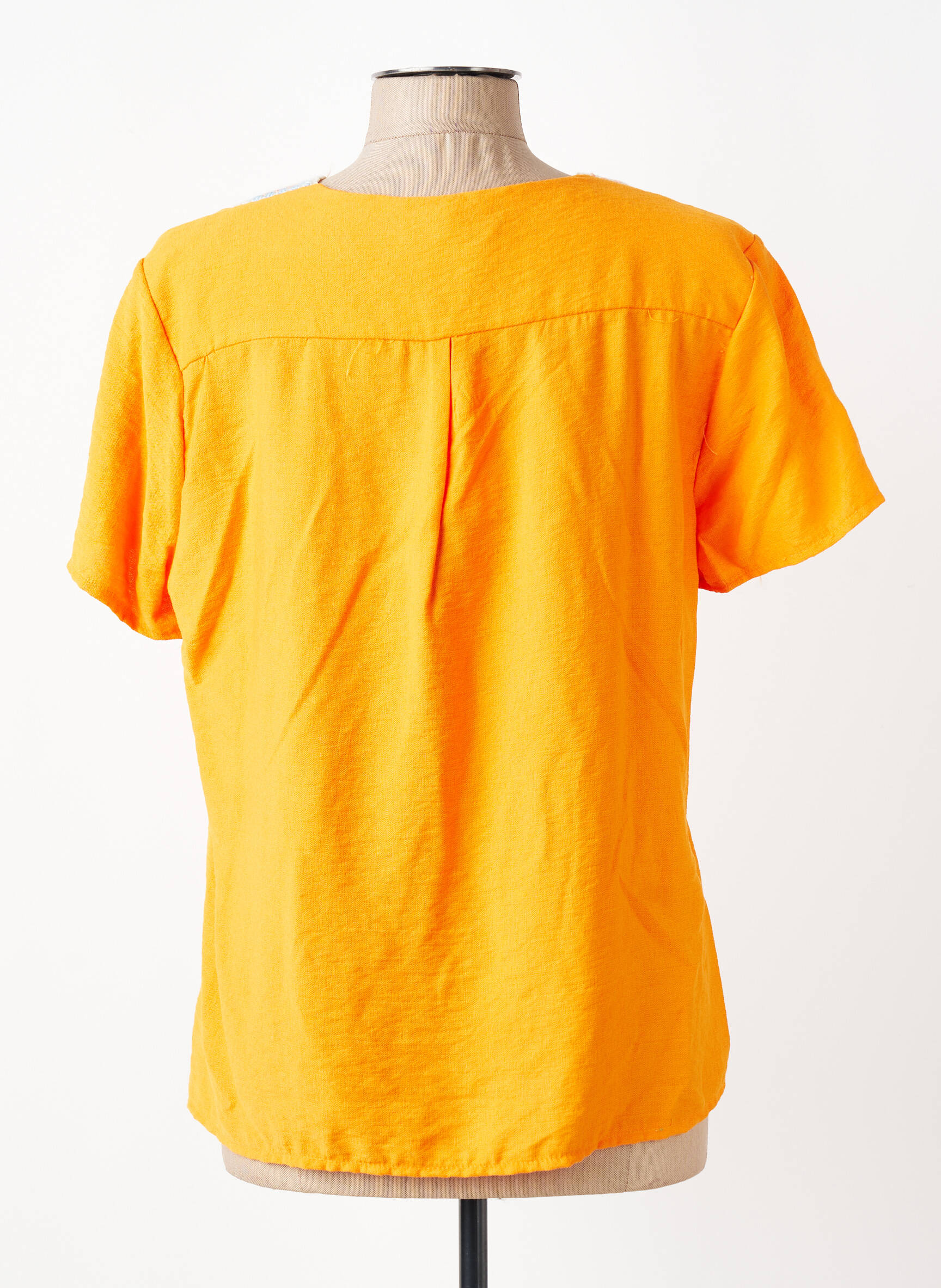 Tricou croială dreaptă mâneci scurte portocalie HALOGENE femeie