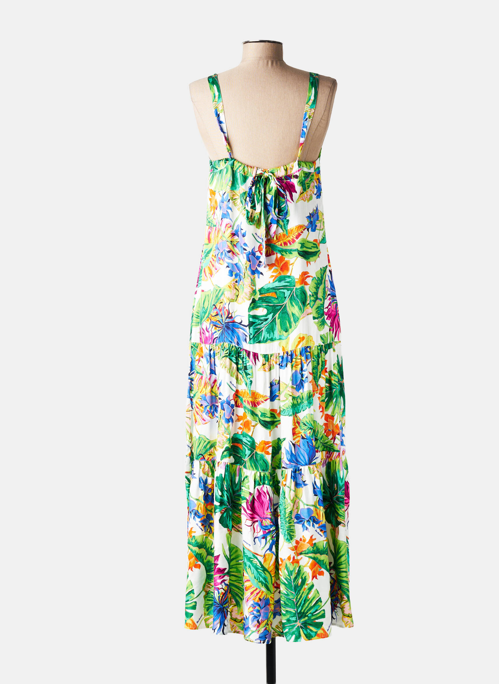 Rochie lungă imprimeu fantezie fără mâneci verde LISE CHARMEL femeie