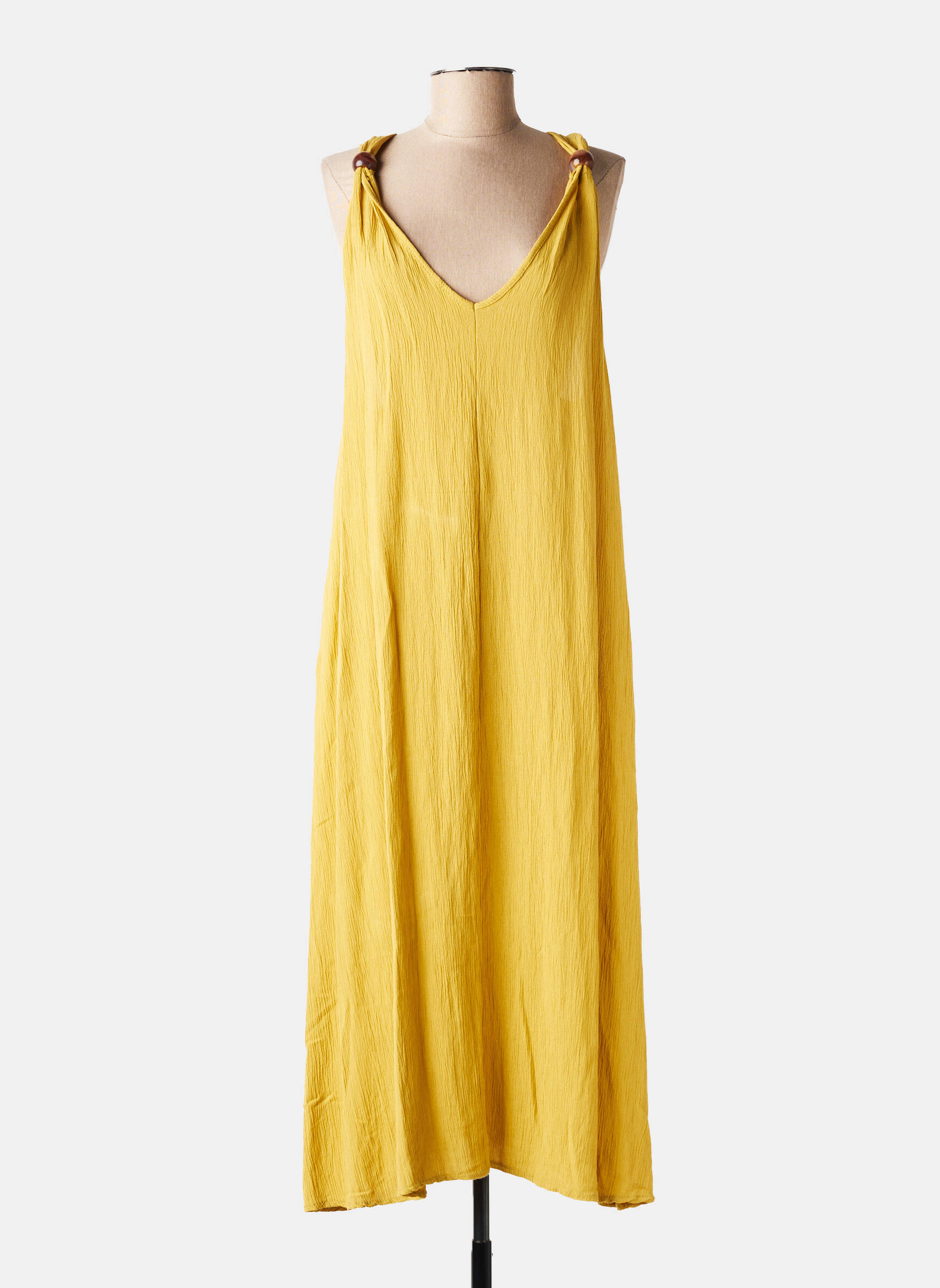 Rochie lungă fără mâneci fără mâneci galben GLOSSY femeie