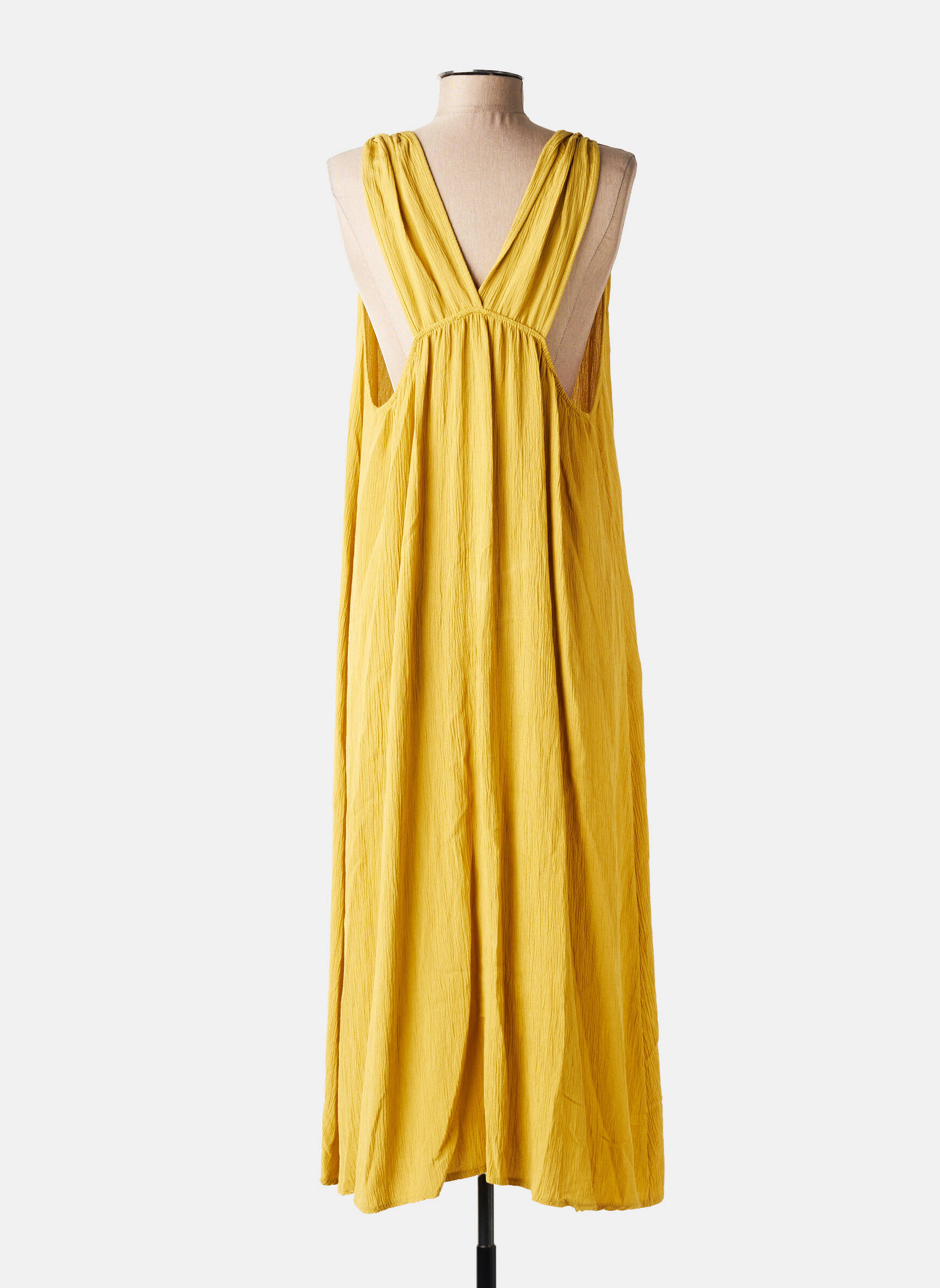 Rochie lungă fără mâneci fără mâneci galben GLOSSY femeie