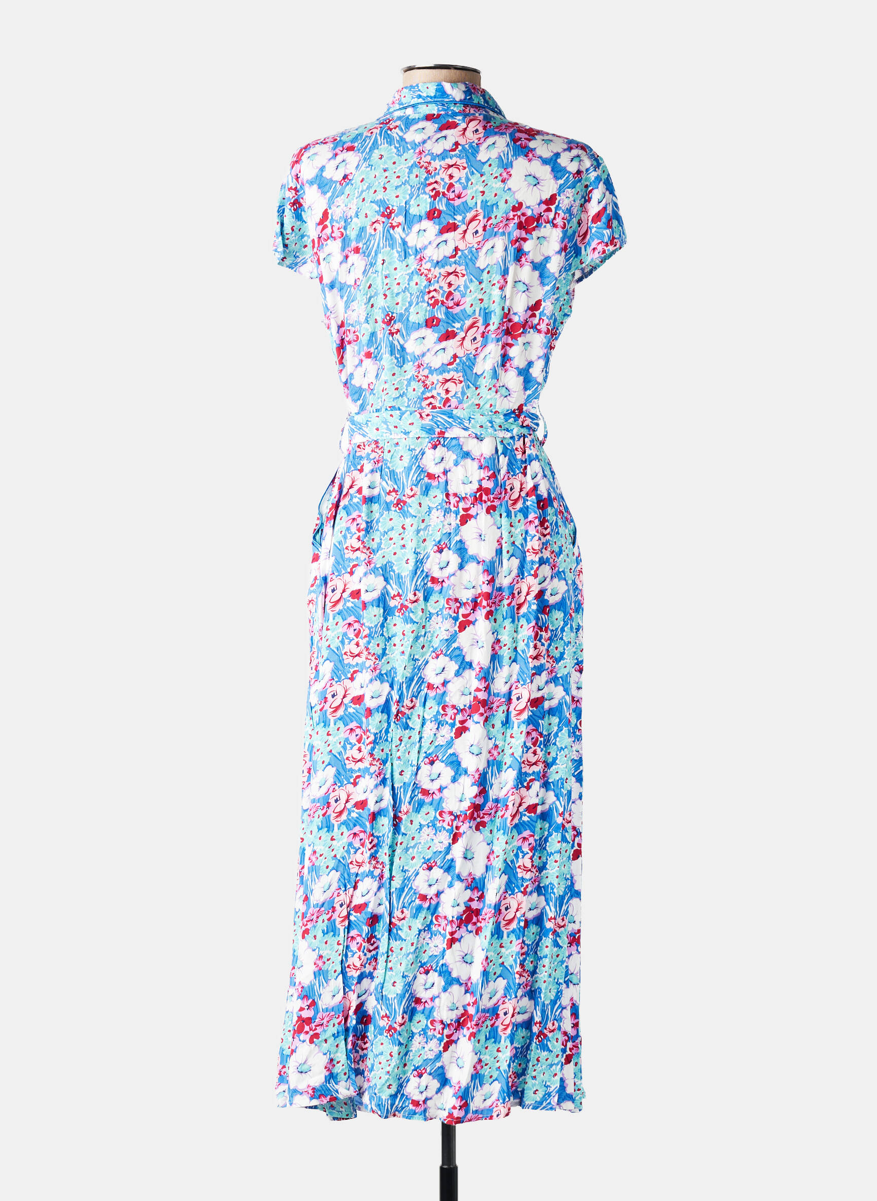 Rochie lungă mâneci scurte mâneci scurte albastru QUEEN'S femeie