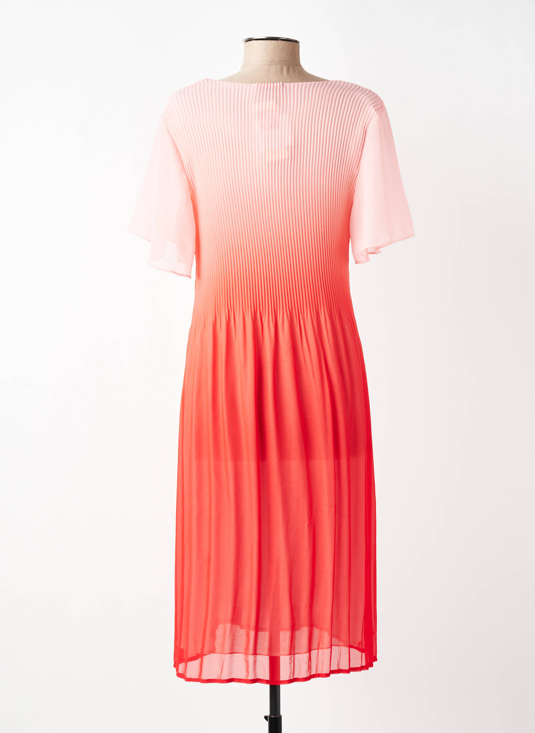 Rochie midi țesătură crep mâneci scurte roz HALOGENE femeie