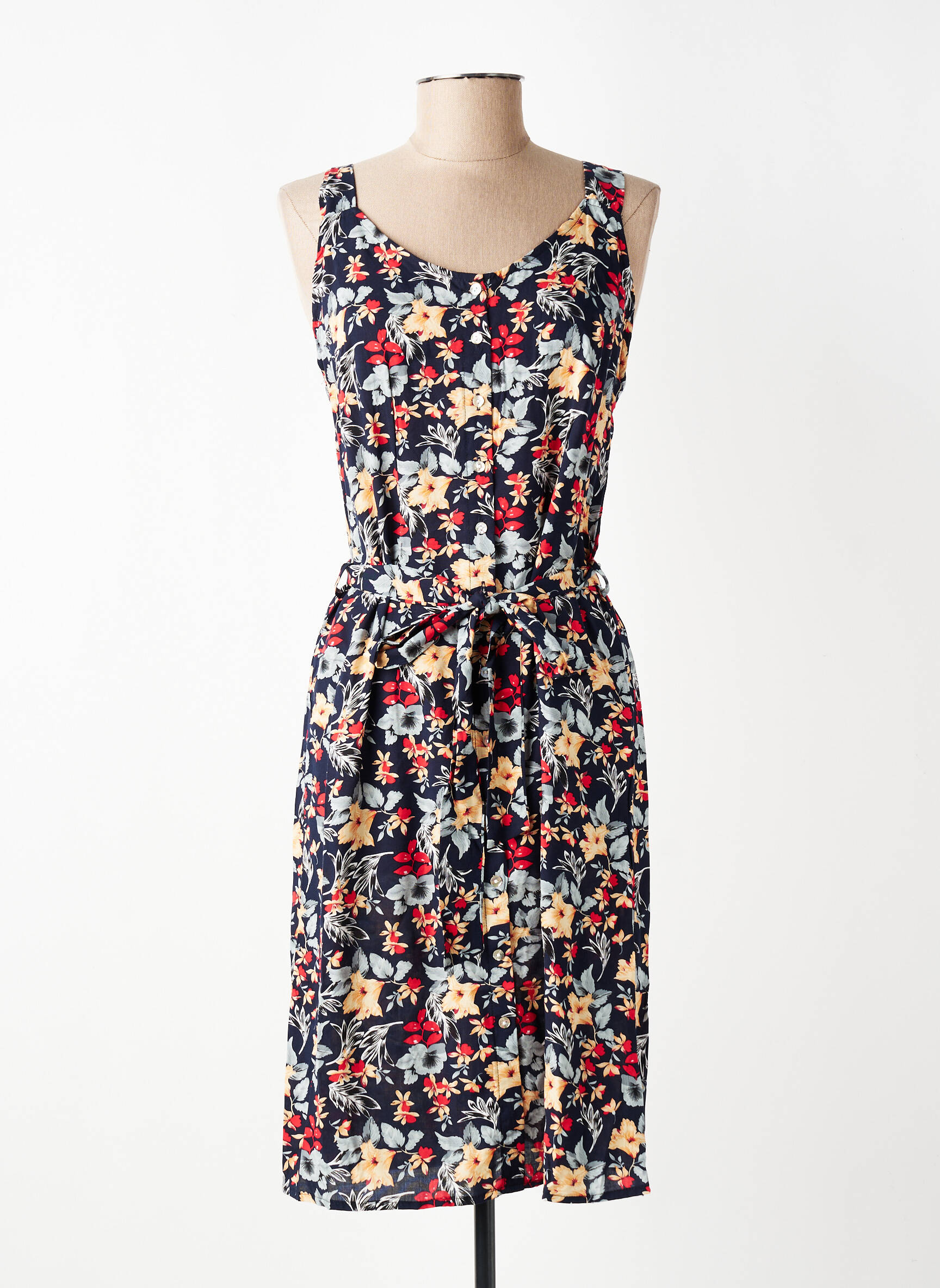Rochie midi imprimeu floral fără mâneci albastru S.QUISE femeie