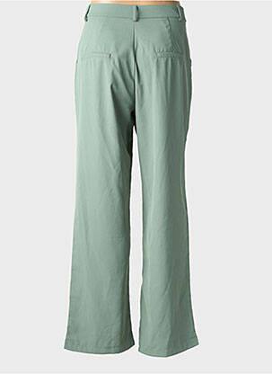 Pantalon larg țesătură crep talie înaltă verde INDIE+MOI femeie