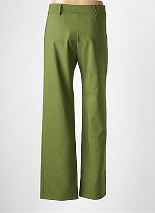 Pantalon drept țesătură crep talie înaltă verde HALOGENE femeie