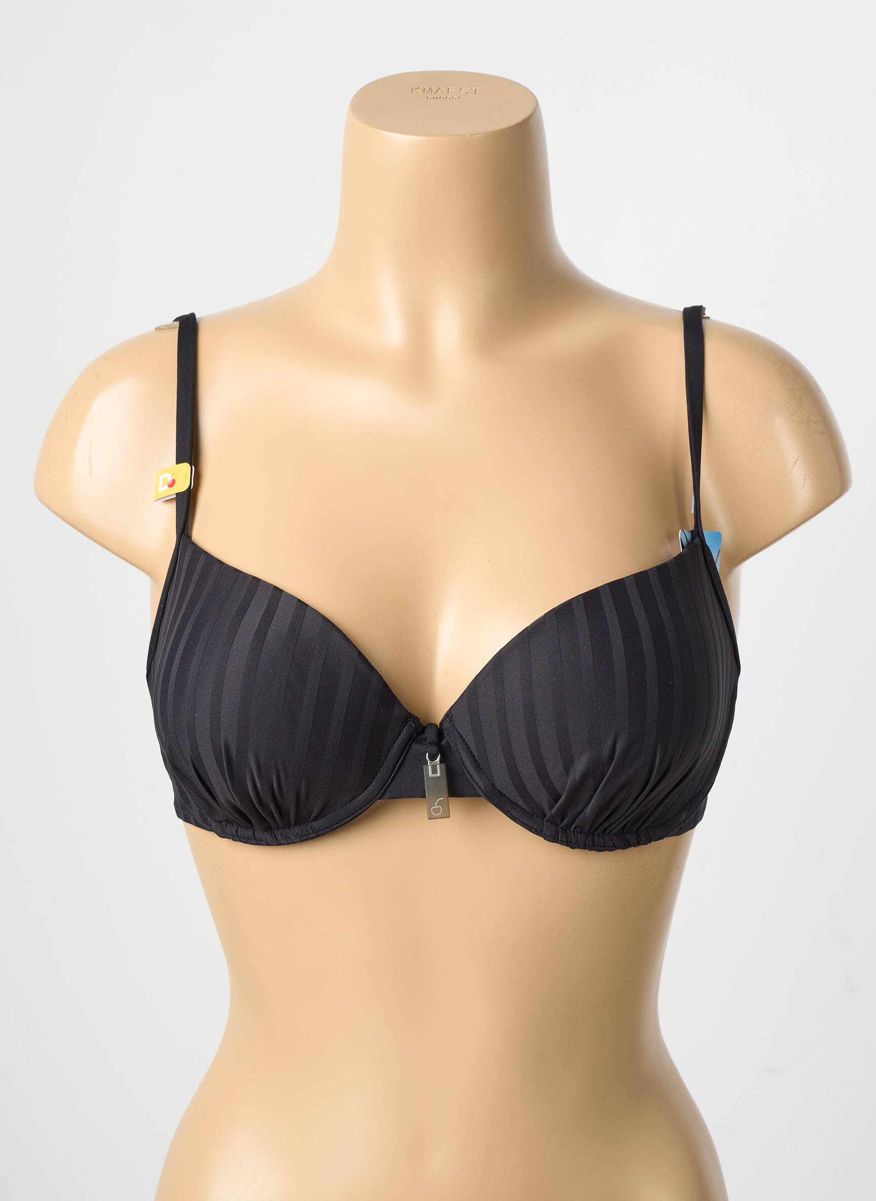 Sutien de costum de baie elasticitate top sutien modelat negru CHERRY BEACH femeie