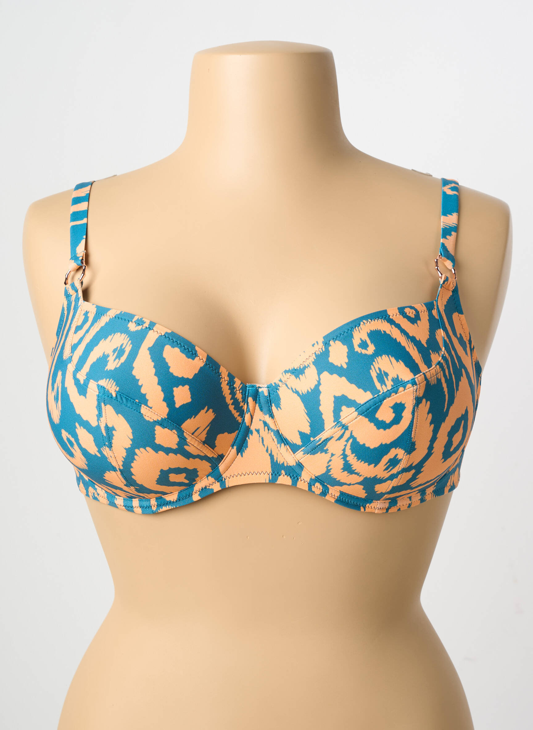 Sutien de costum de baie elasticitate sutien balconet cu decolteu înalt portocalie ANTIGEL femeie