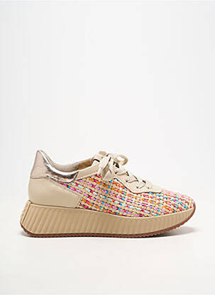 Adidași vârf rotund toc de 4 la 6 cm bej SOFTWAVES femeie
