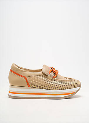 Adidași material neted toc de 4 la 6 cm bej SOFTWAVES femeie