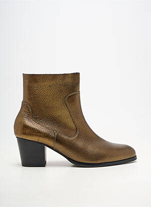Botine/ghete material neted toc de 4 la 6 cm auriu EMILIE KARSTON femeie