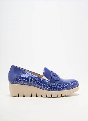 Mocasini material neted toc de 4 la 6 cm albastru WONDERS femeie