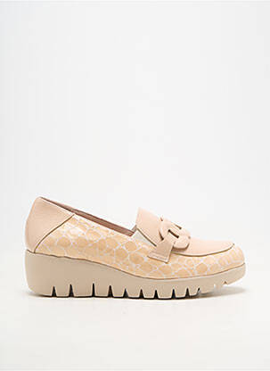 Mocasini material neted toc de 4 la 6 cm bej WONDERS femeie
