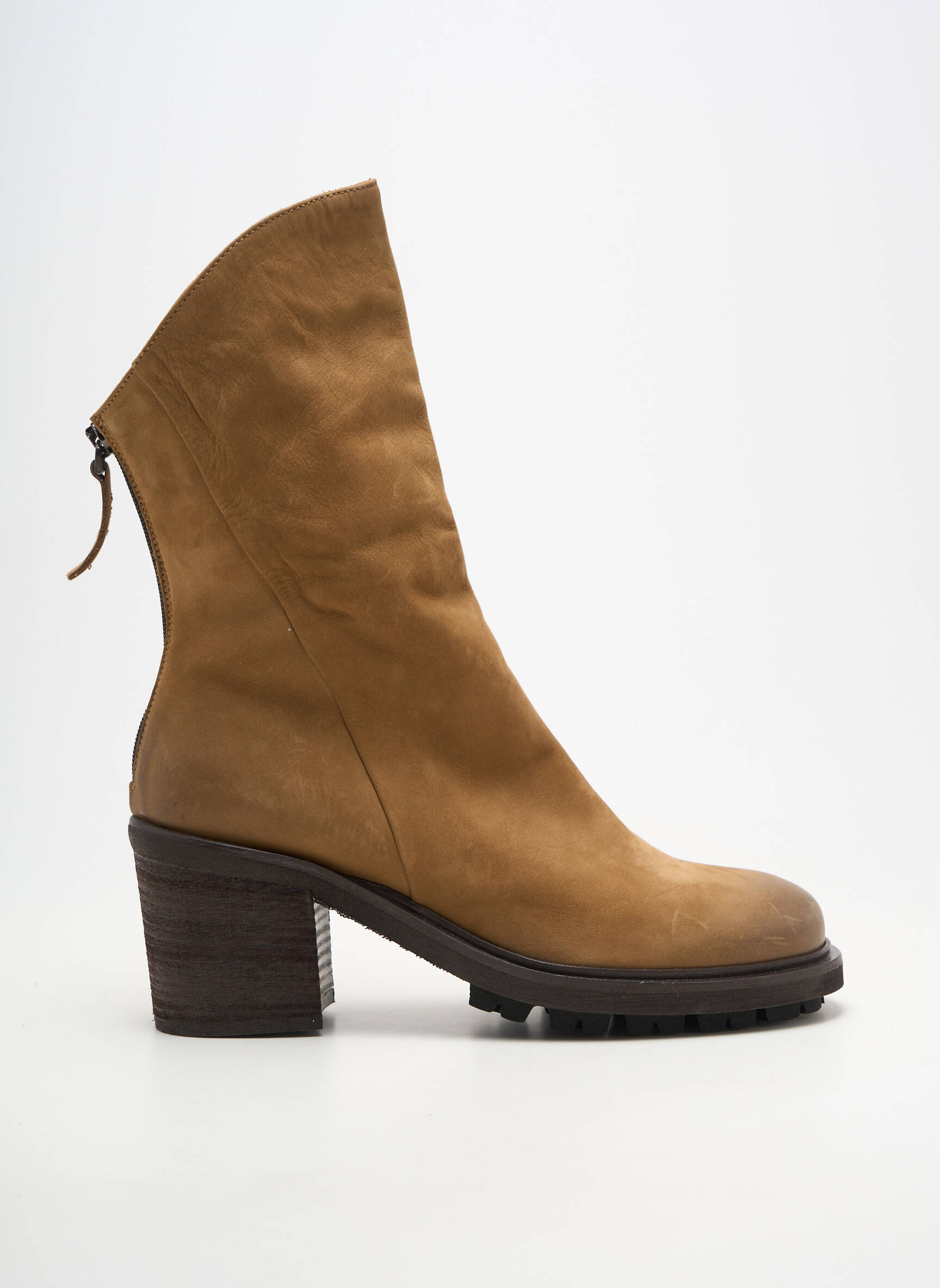 Cizme material neted toc de 7 la 9 cm maro MAT:20 femeie