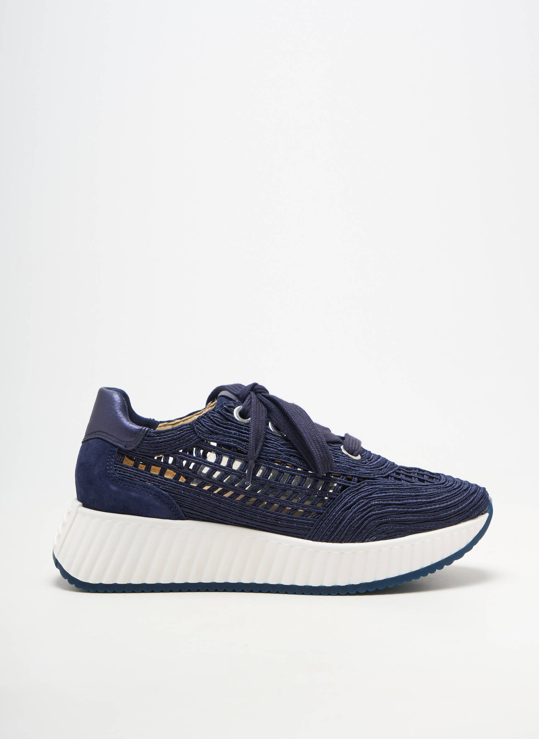 Adidași vârf rotund toc de 4 la 6 cm albastru SOFTWAVES femeie