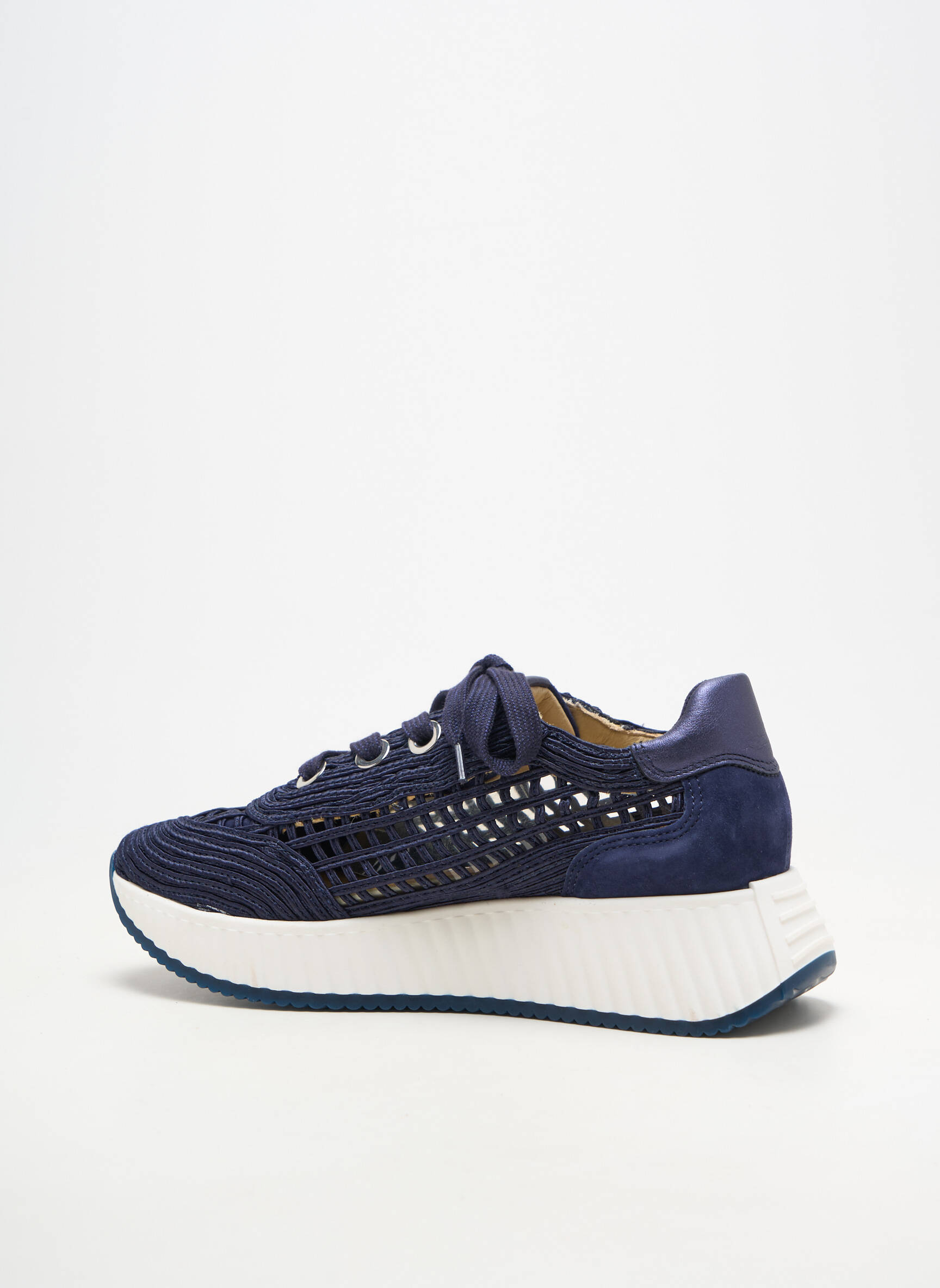 Adidași vârf rotund toc de 4 la 6 cm albastru SOFTWAVES femeie