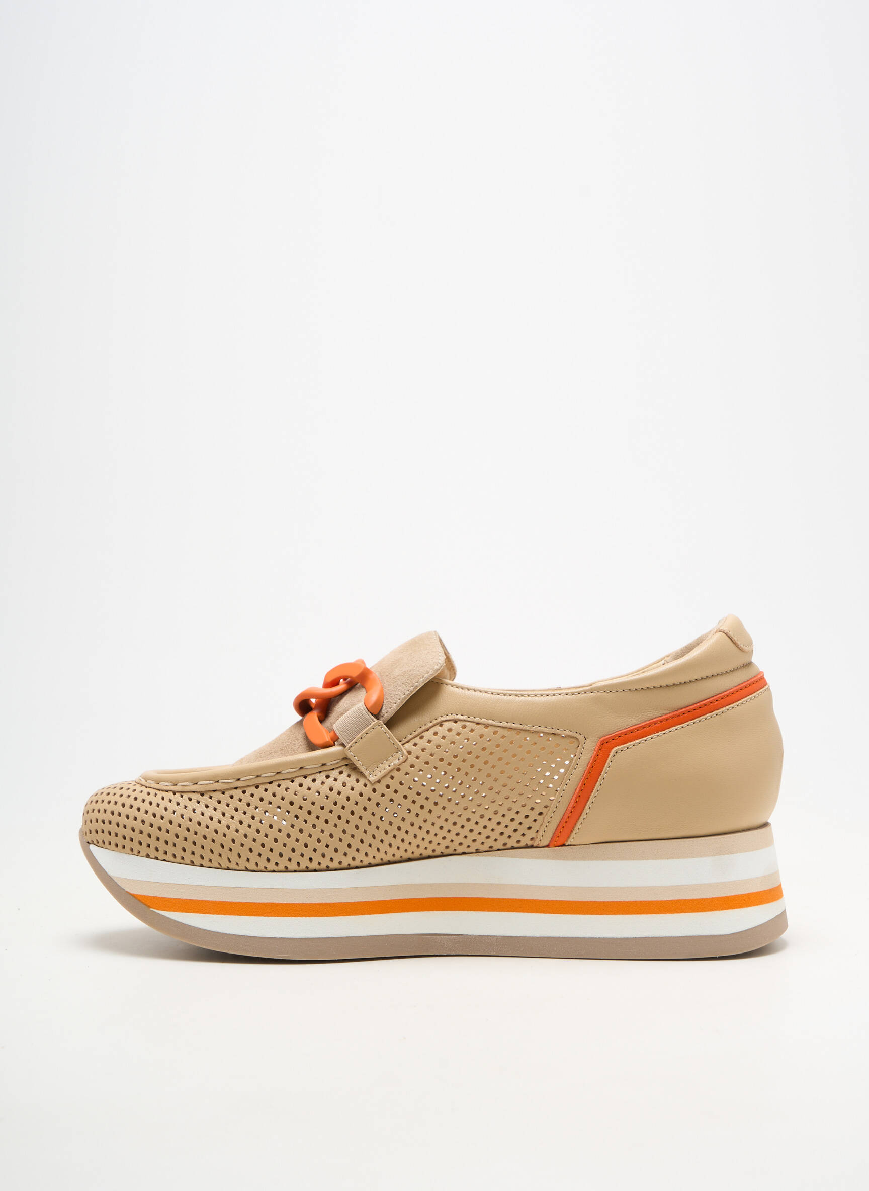 Adidași material neted toc de 4 la 6 cm bej SOFTWAVES femeie