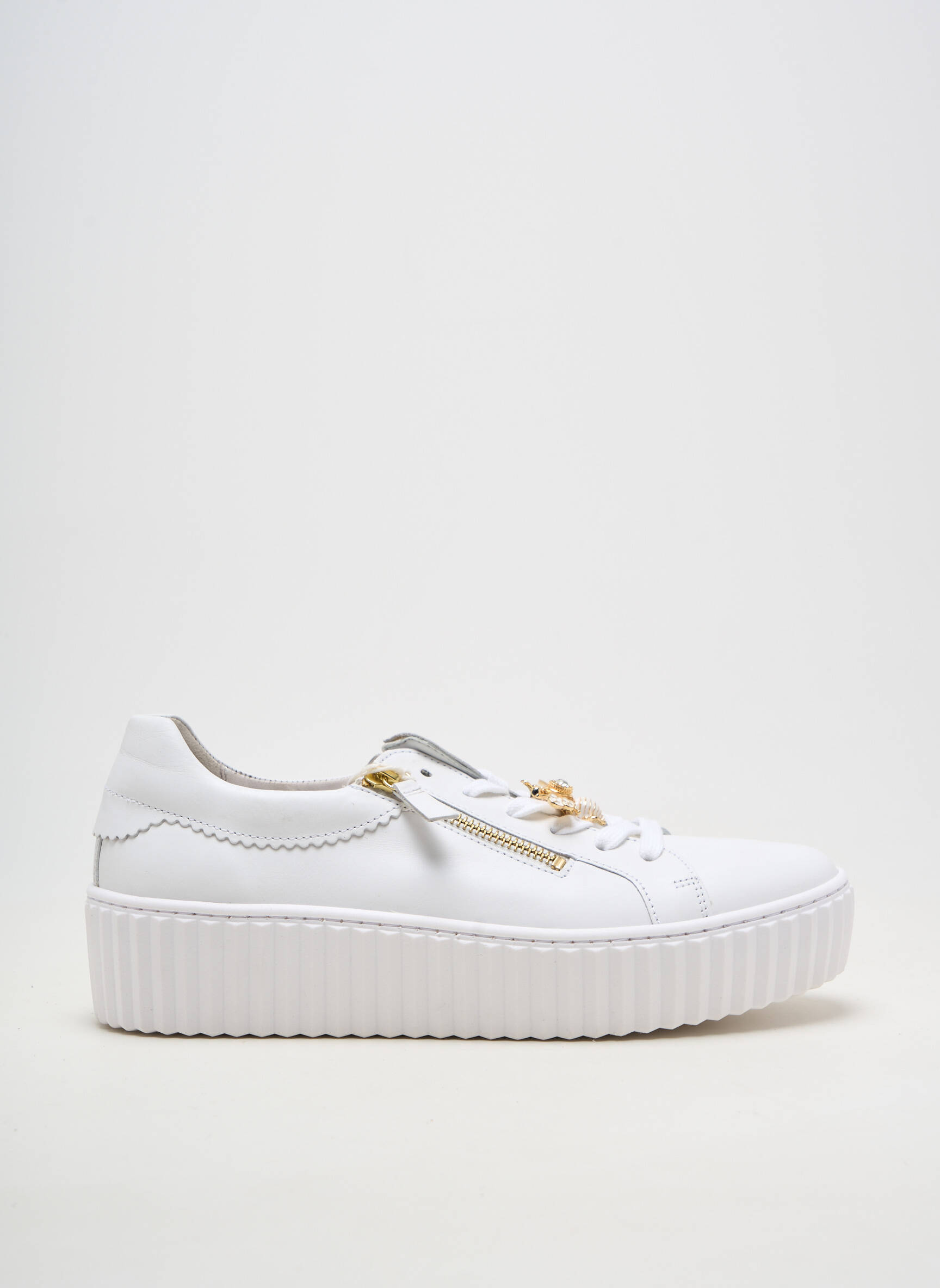Adidași material neted toc de 4 la 6 cm alb GABOR femeie