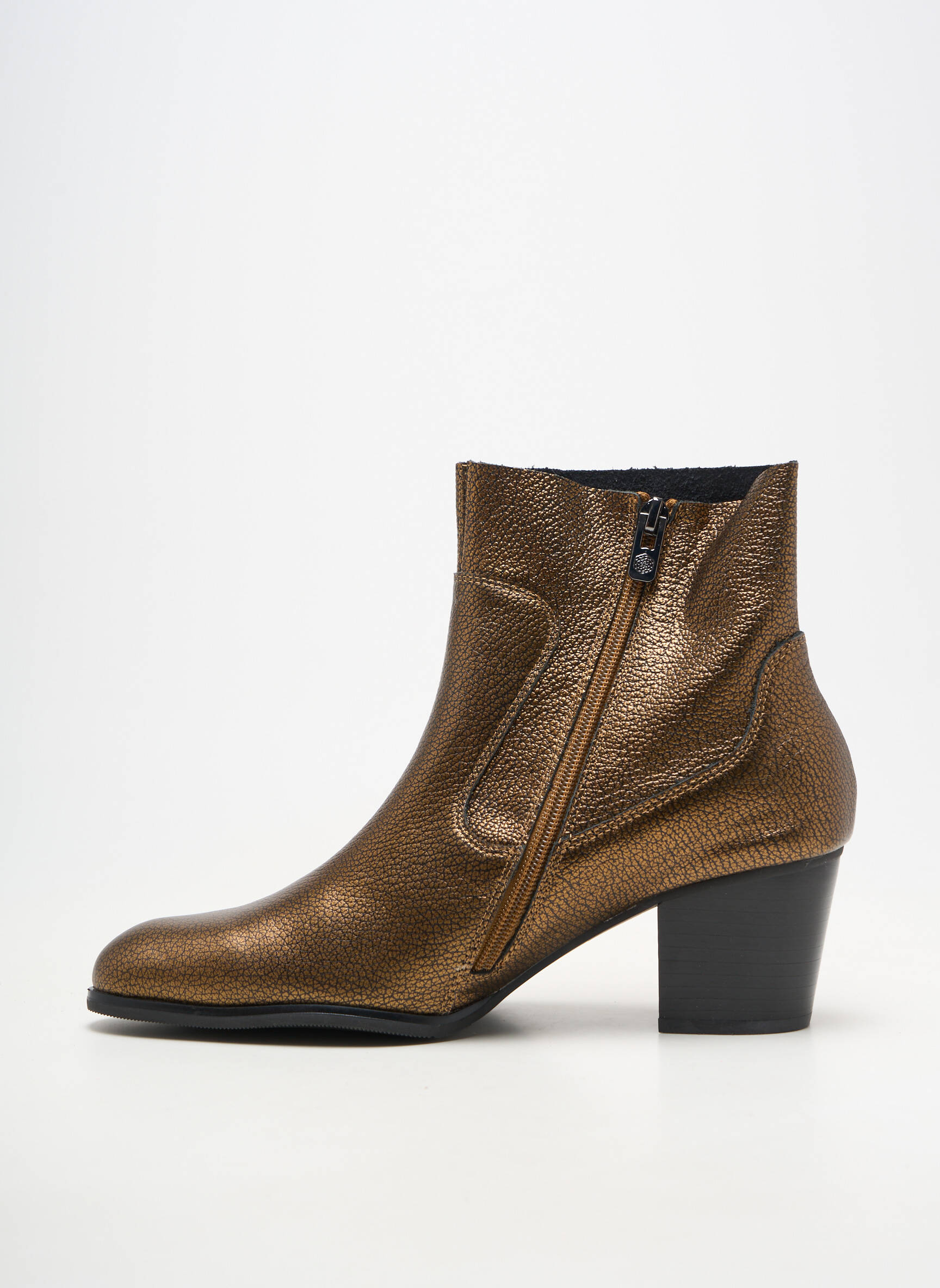 Botine/ghete material neted toc de 4 la 6 cm auriu EMILIE KARSTON femeie
