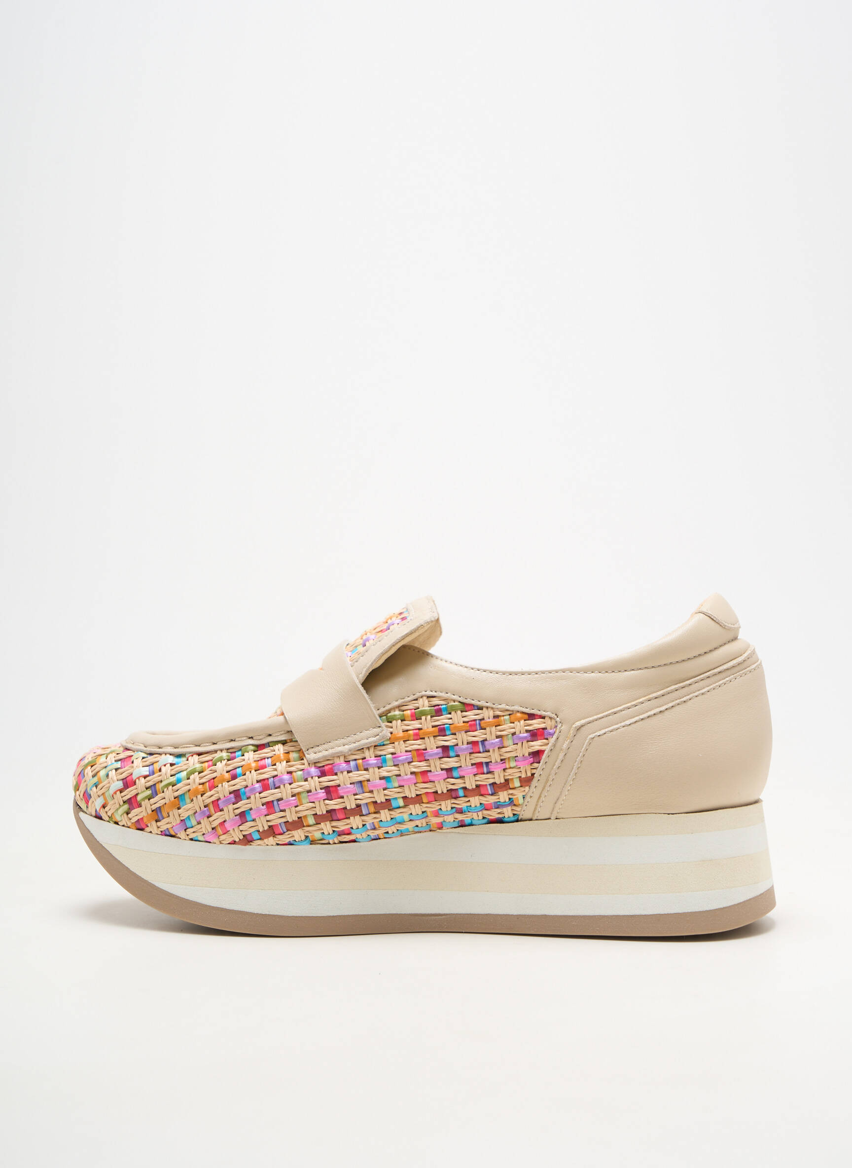 Adidași material neted toc de 4 la 6 cm bej SOFTWAVES femeie