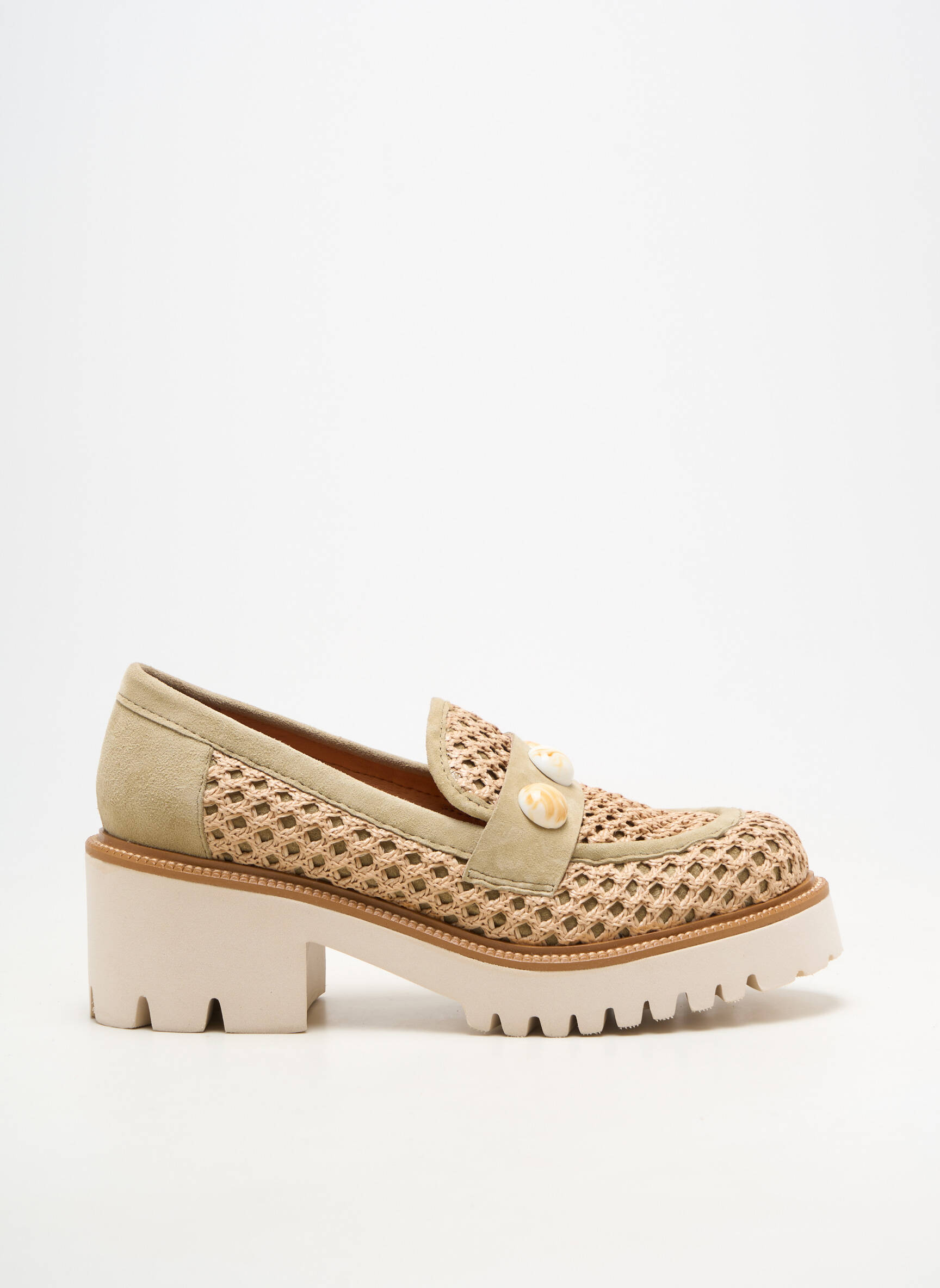 Mocasini vârf rotund toc de 4 la 6 cm verde MAM'ZELLE femeie