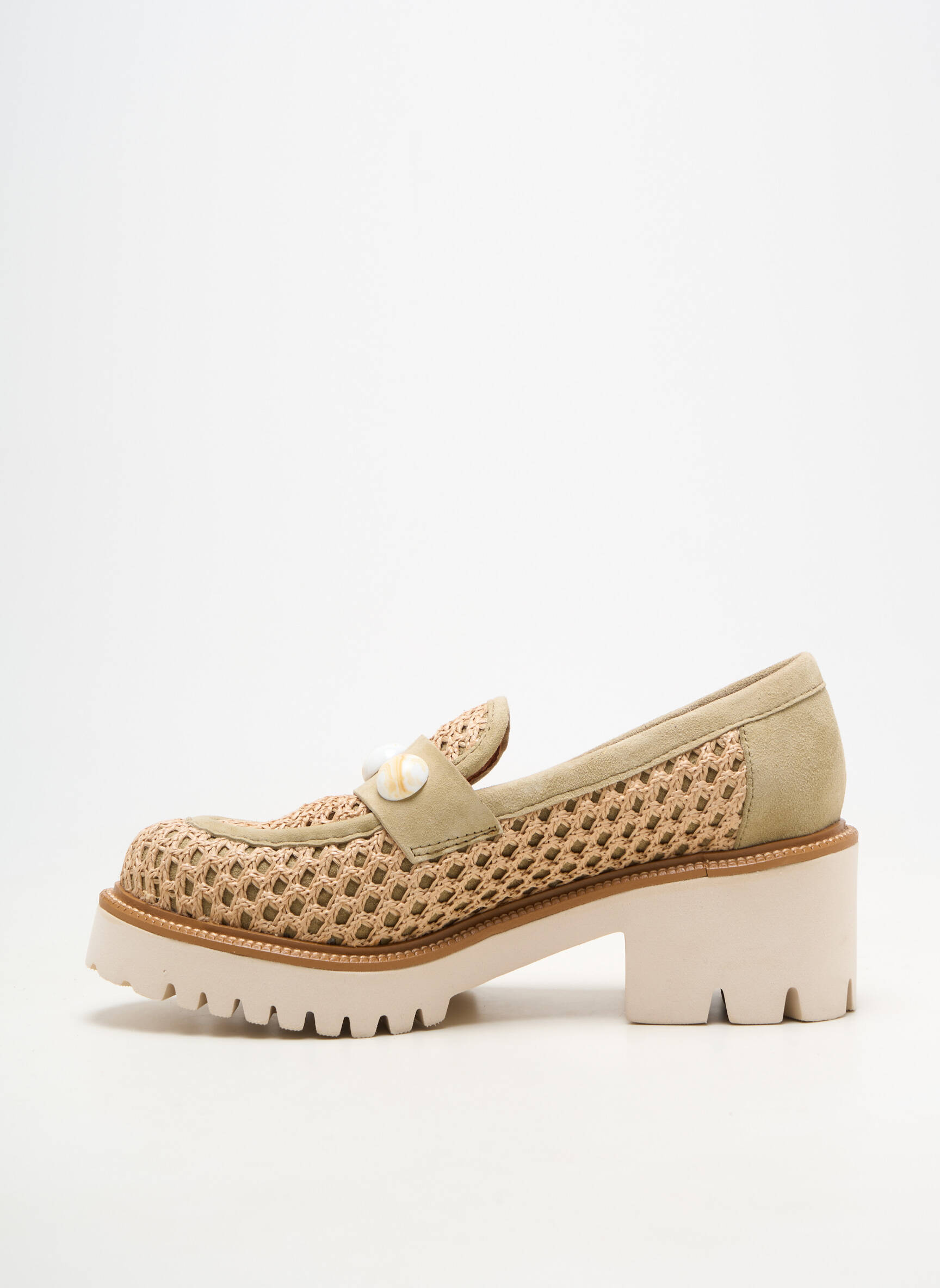 Mocasini vârf rotund toc de 4 la 6 cm verde MAM'ZELLE femeie