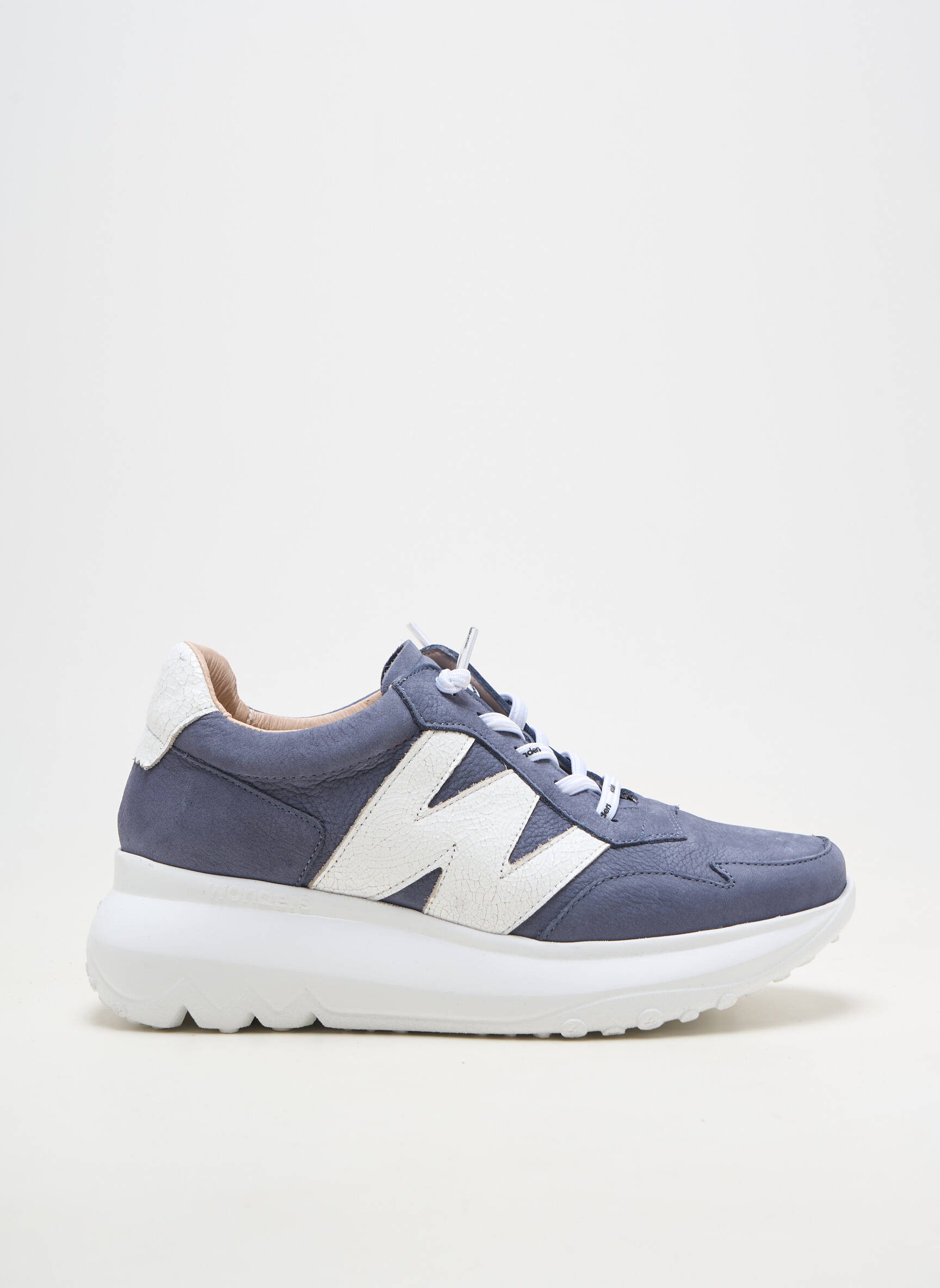 Adidași material neted toc plat până la 3 cm albastru WONDERS femeie