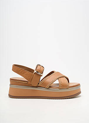 Sandale/pantofi decupați material neted toc de 4 la 6 cm maro INUOVO femeie