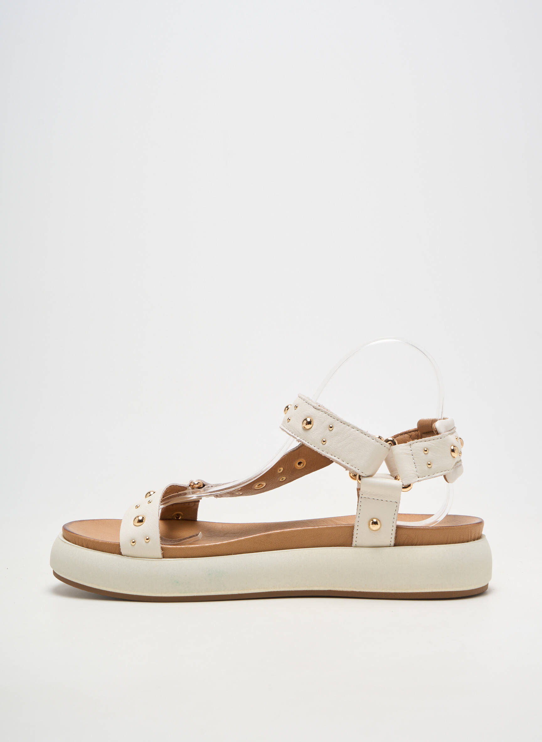 Sandale/pantofi decupați material neted toc de 4 la 6 cm alb INUOVO femeie