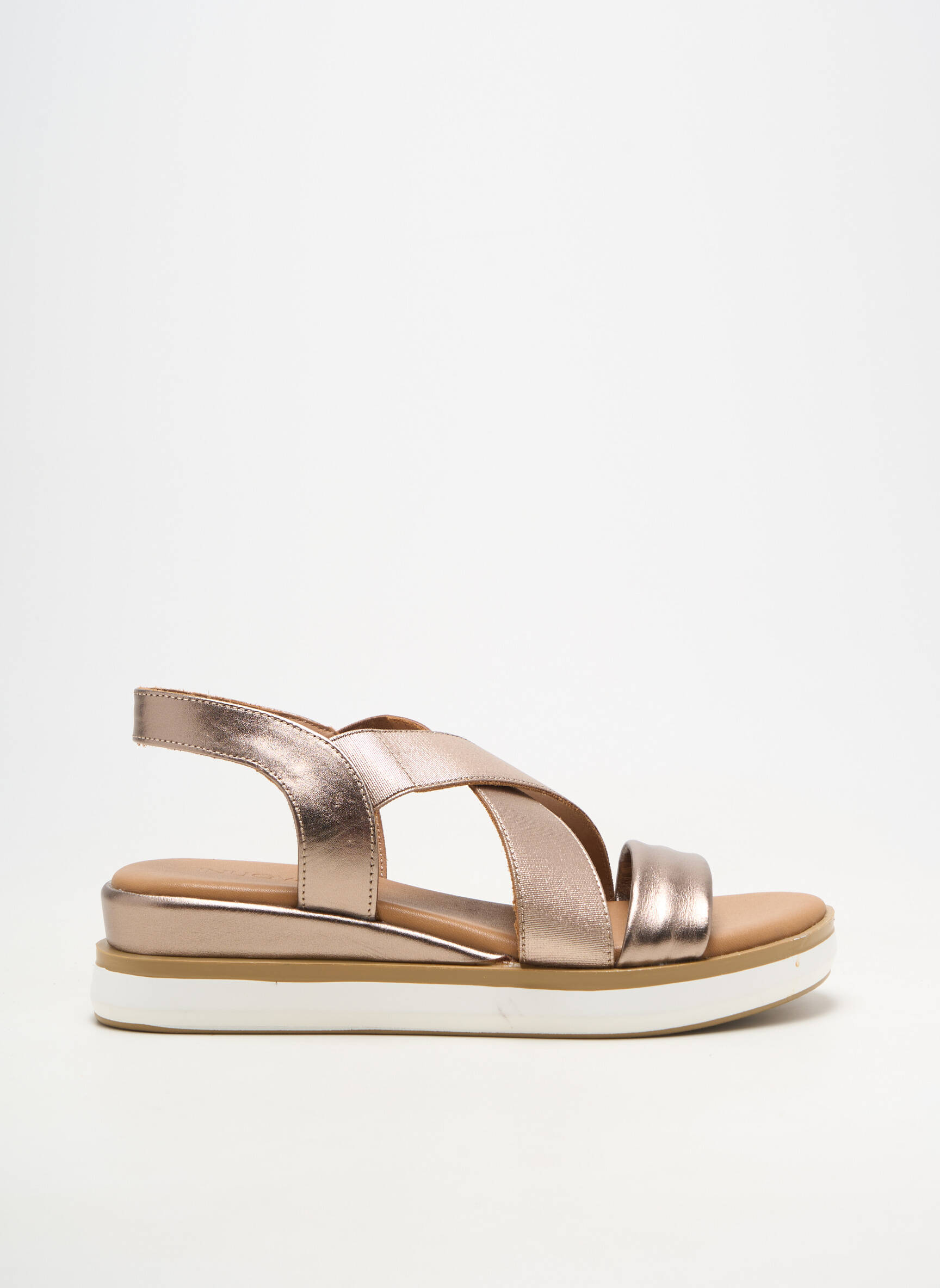 Sandale/pantofi decupați material neted toc de 4 la 6 cm maro INUOVO femeie