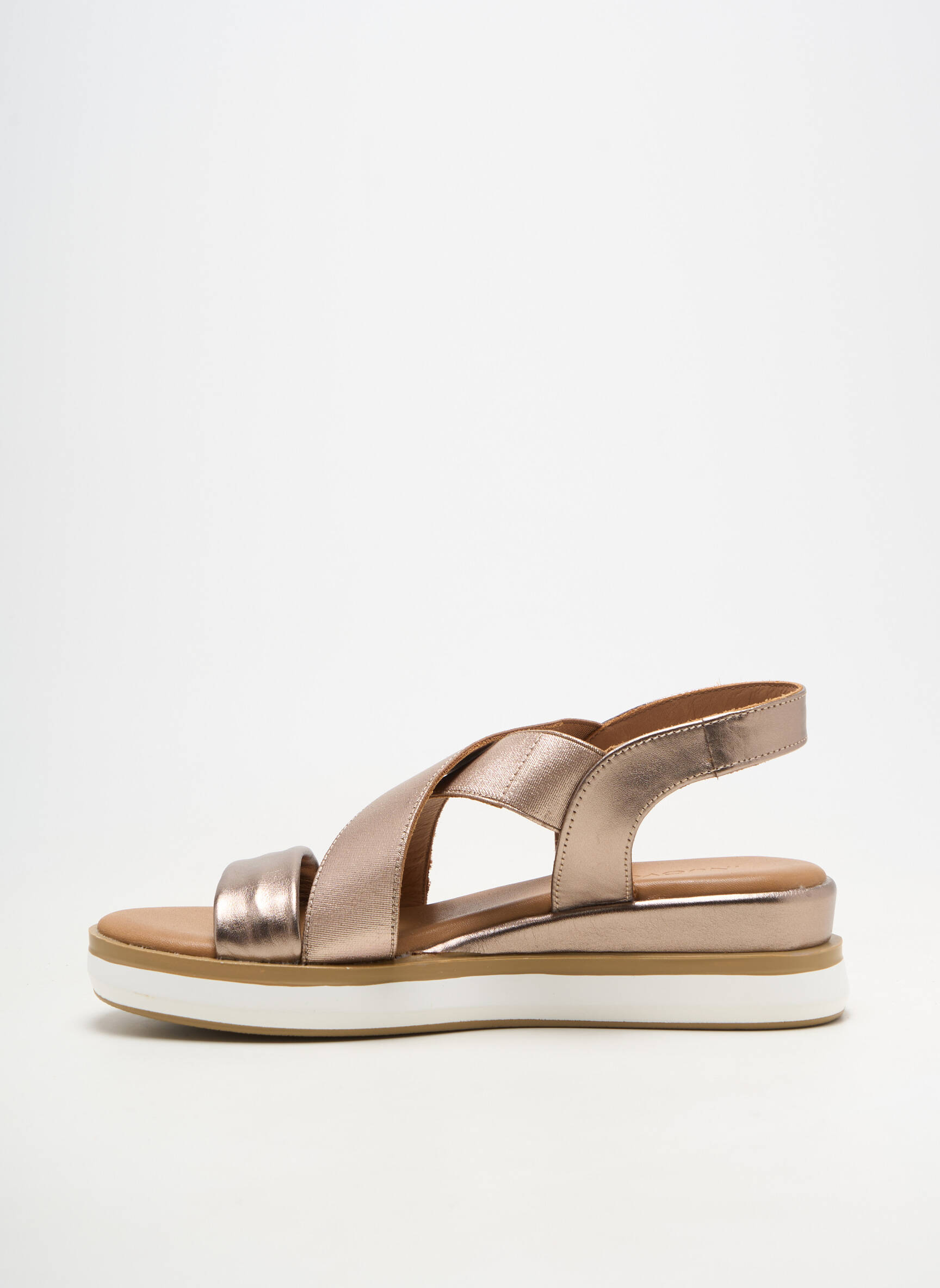 Sandale/pantofi decupați material neted toc de 4 la 6 cm maro INUOVO femeie