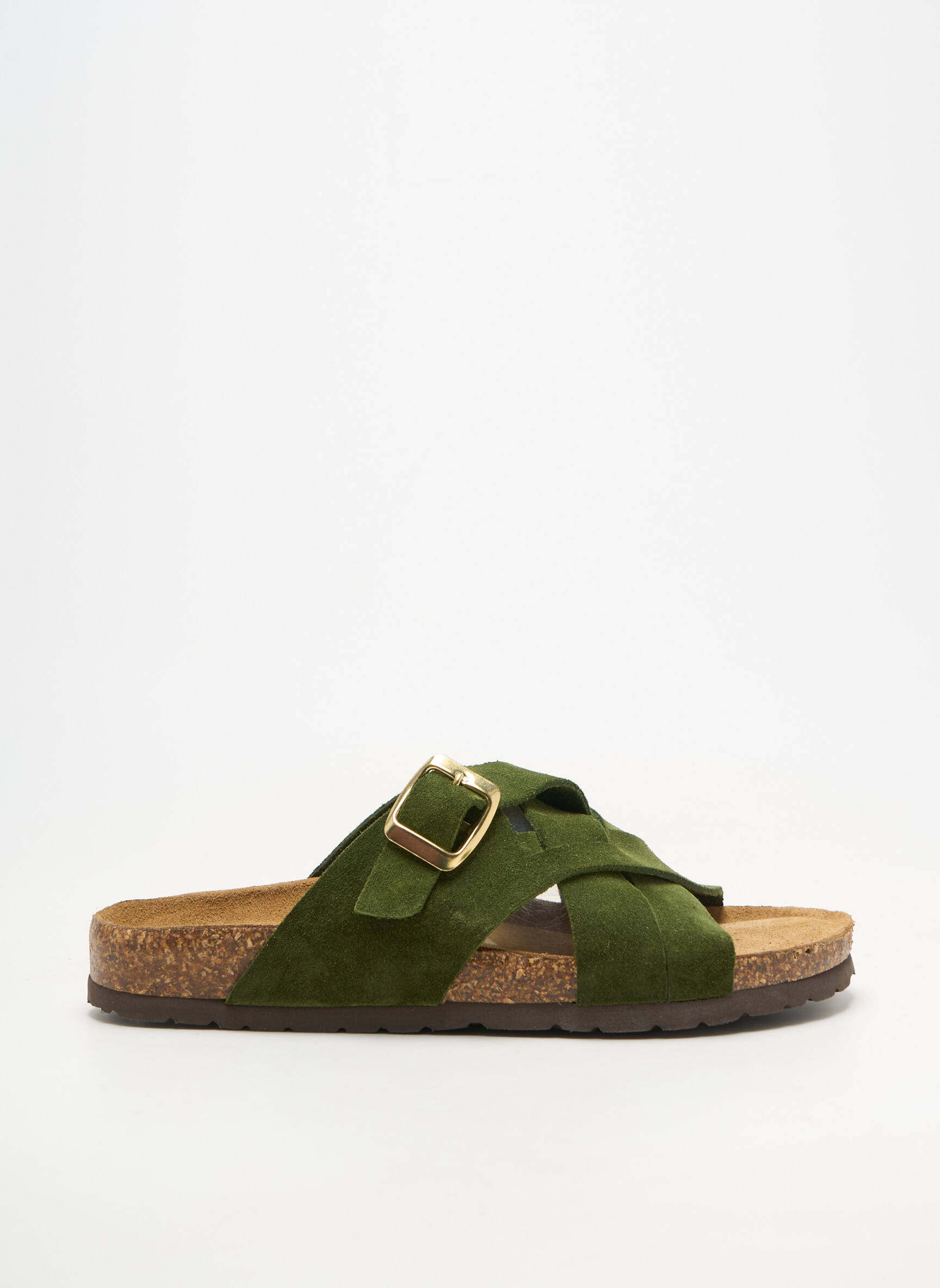 Mulete/saboți vârf deschis toc plat până la 3 cm verde ALENOA femeie