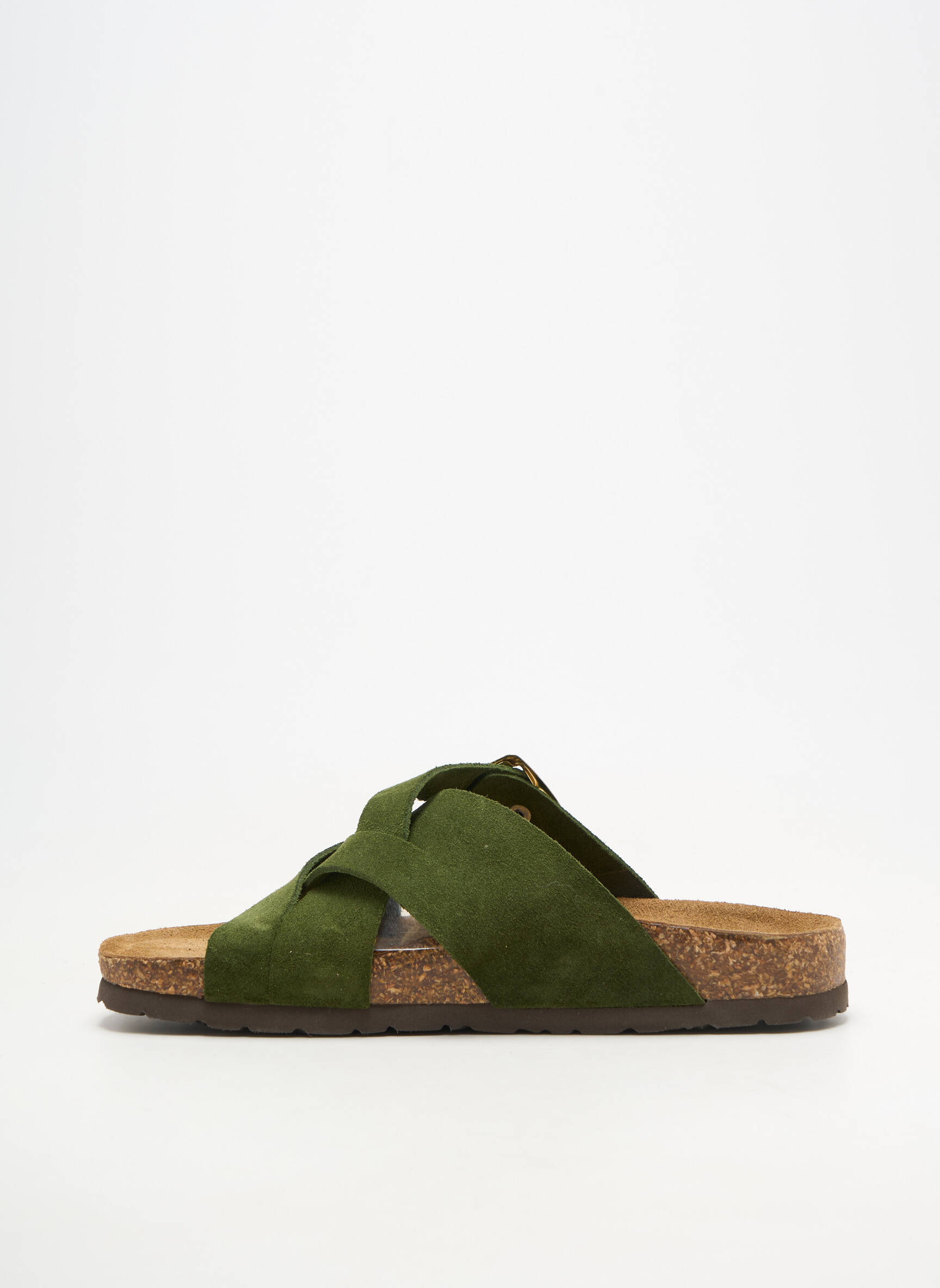 Mulete/saboți vârf deschis toc plat până la 3 cm verde ALENOA femeie