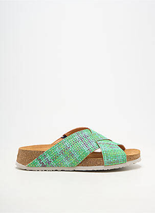 Mulete/saboți material neted toc de 4 la 6 cm verde THINK! femeie
