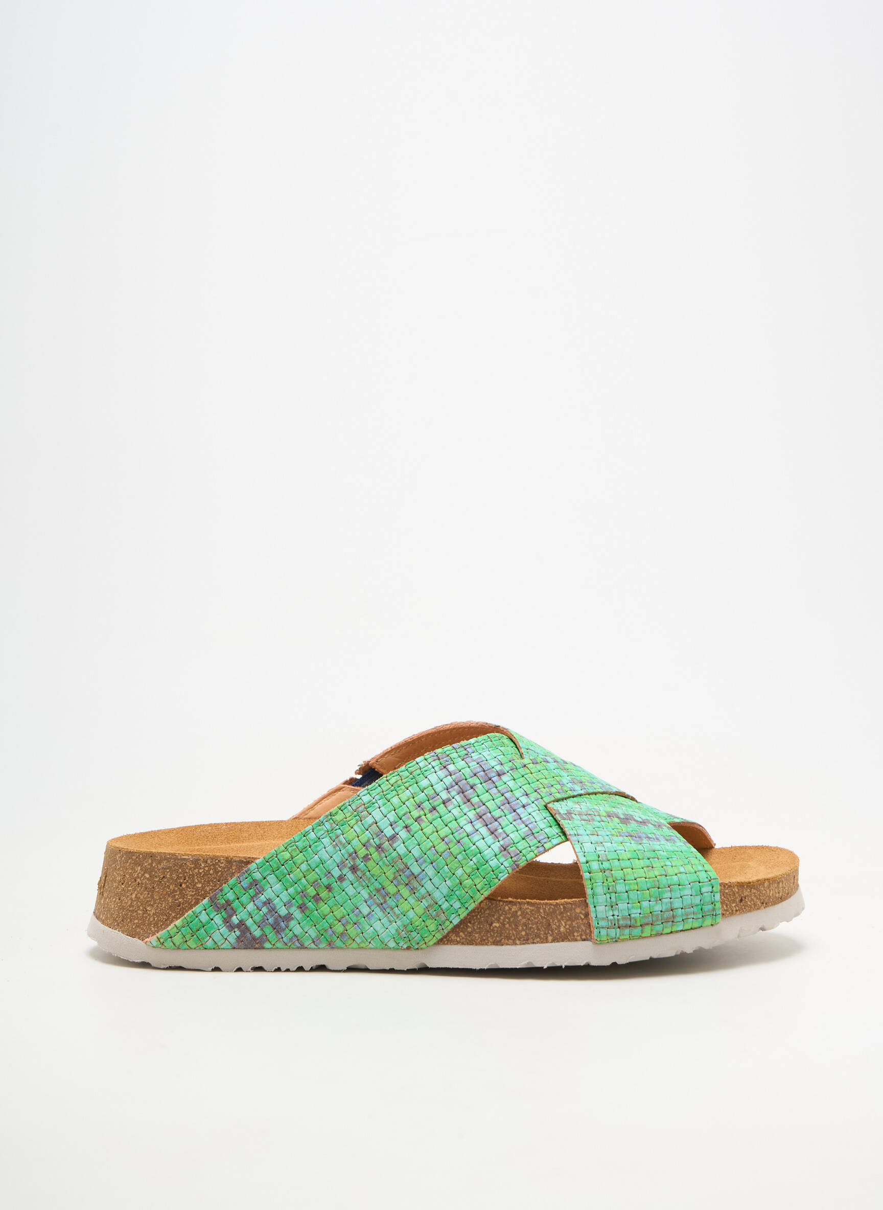 Mulete/saboți material neted toc de 4 la 6 cm verde THINK! femeie