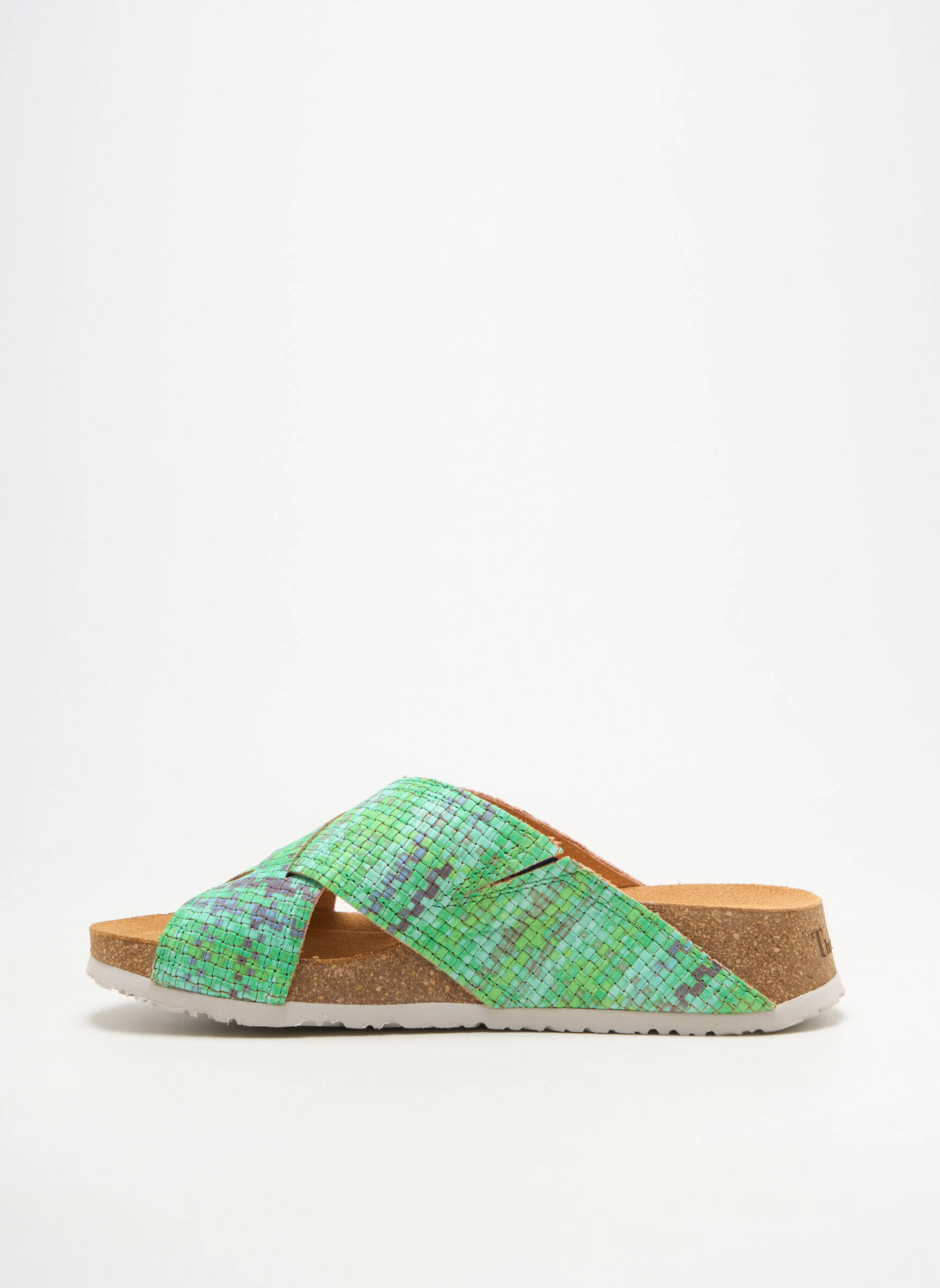 Mulete/saboți material neted toc de 4 la 6 cm verde THINK! femeie