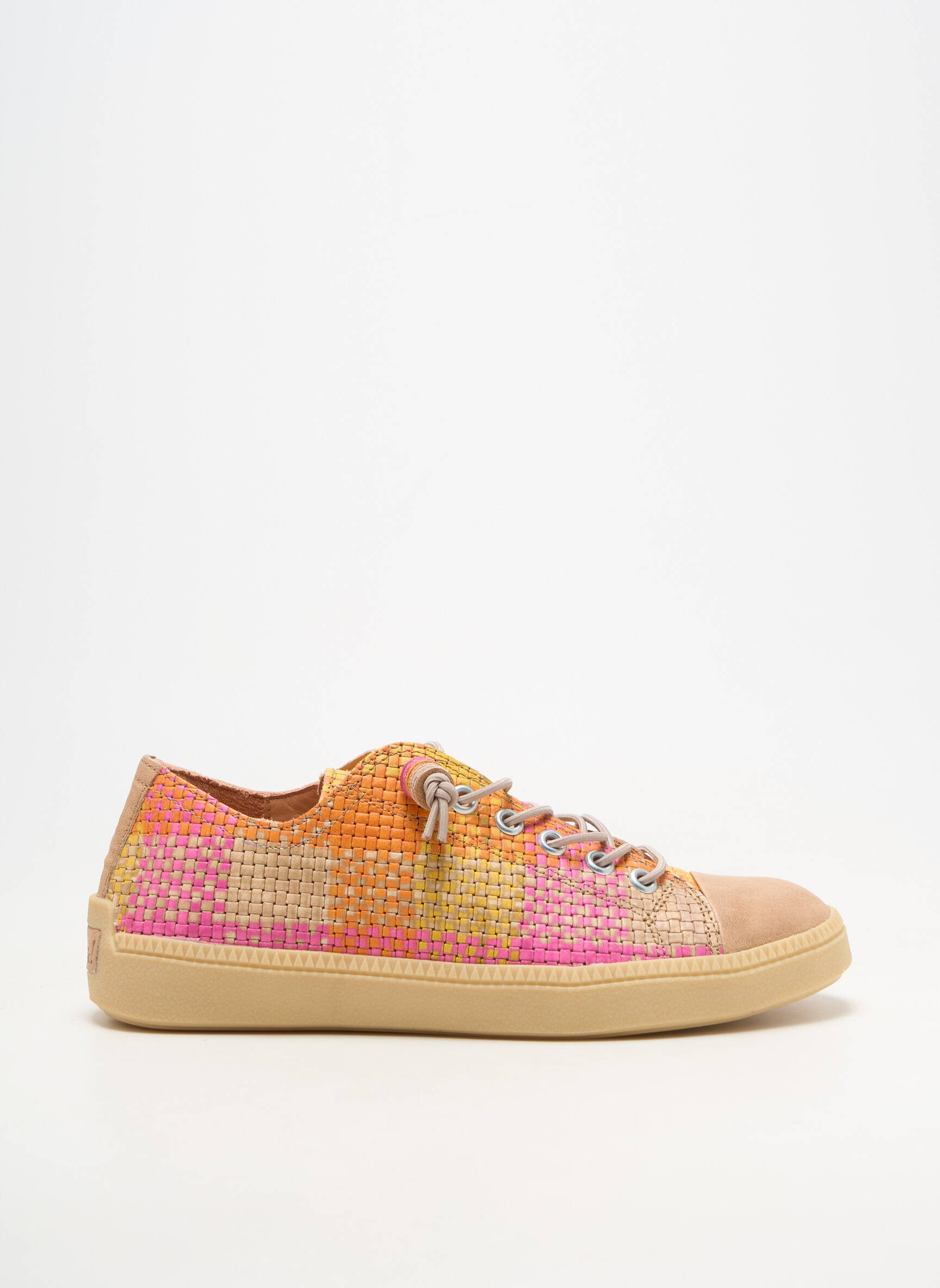 Adidași material neted toc plat până la 3 cm portocalie THINK! femeie