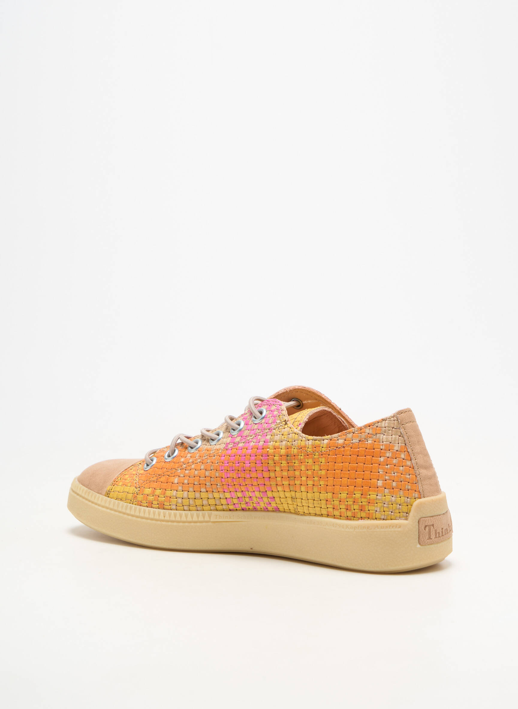 Adidași material neted toc plat până la 3 cm portocalie THINK! femeie