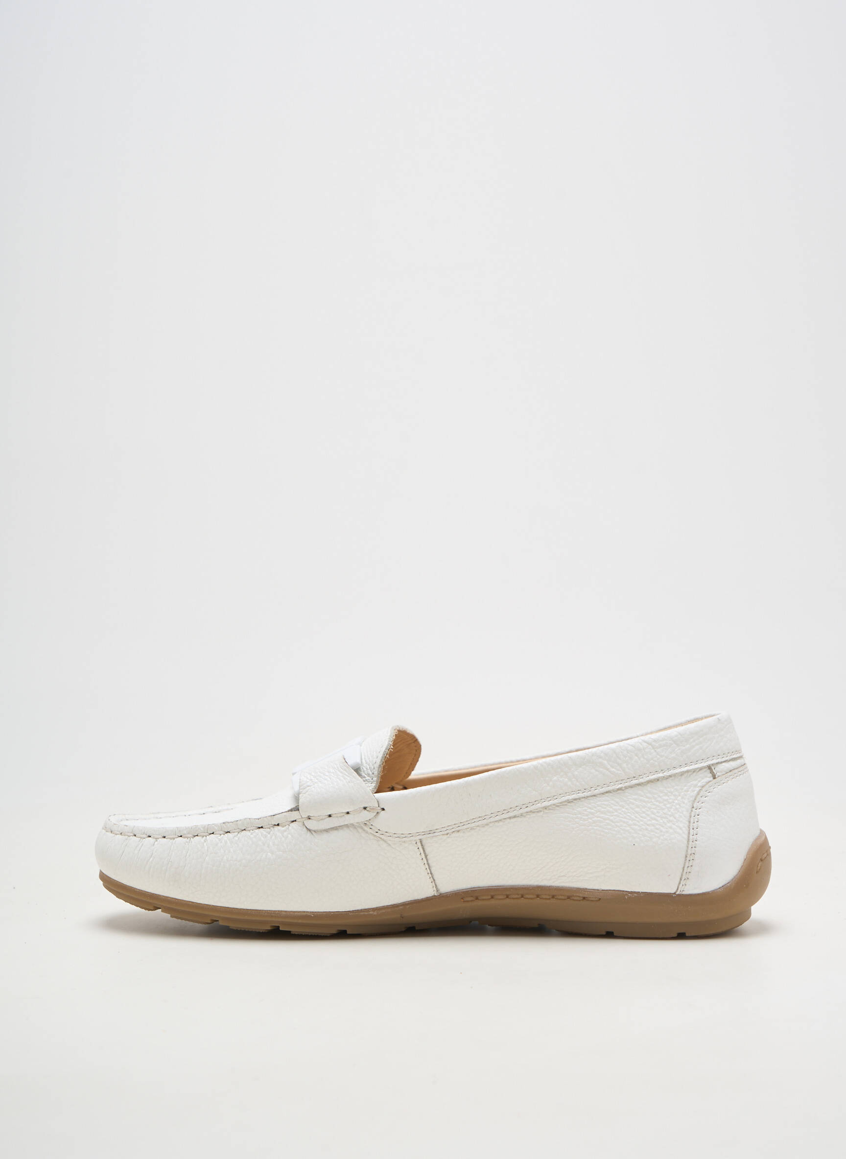Mocasini material neted toc plat până la 3 cm alb ARA femeie