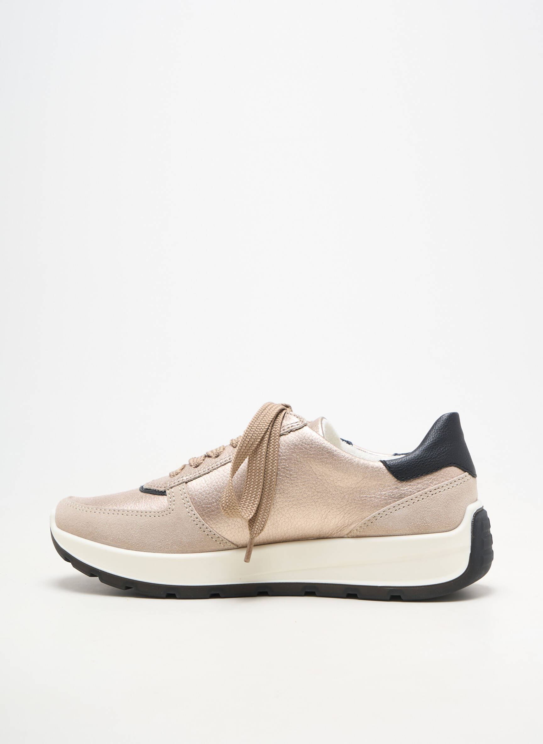 Adidași material neted toc de 4 la 6 cm bej ARA femeie