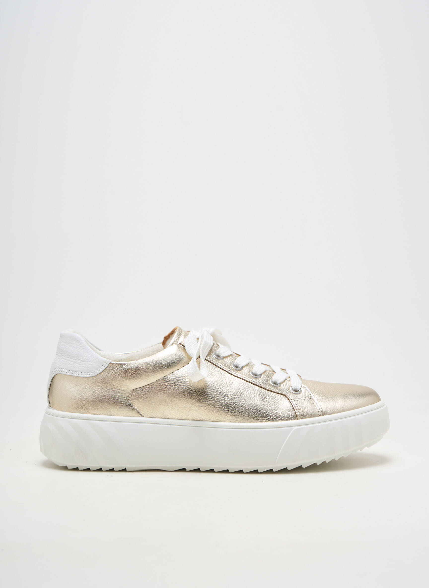 Adidași material neted toc de 4 la 6 cm auriu ARA femeie