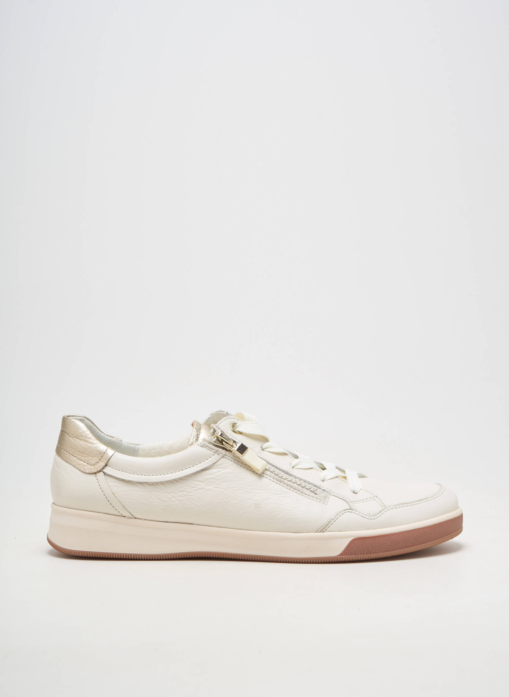 Adidași material neted toc plat până la 3 cm bej ARA femeie
