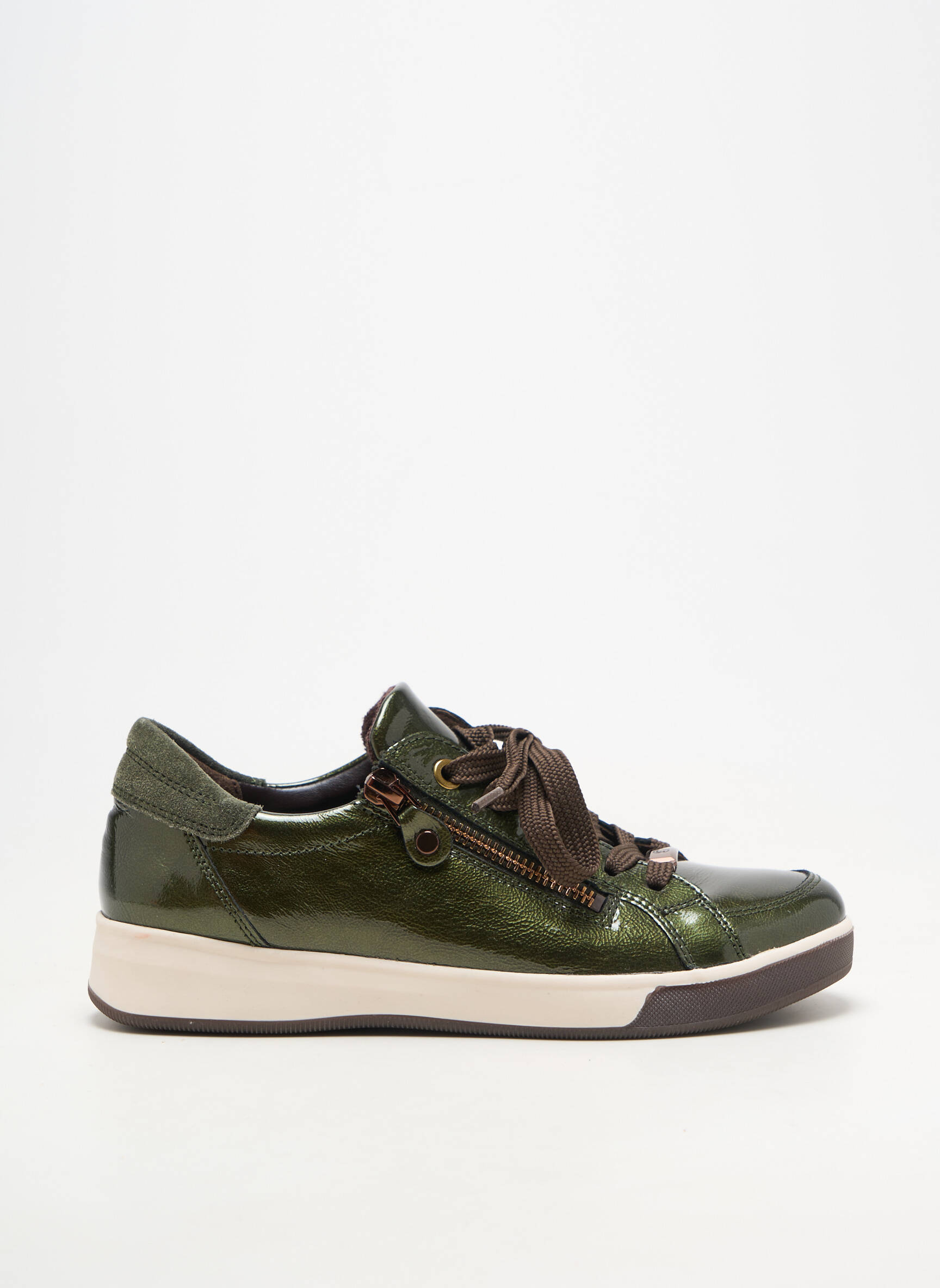 Adidași material neted toc plat până la 3 cm verde ARA femeie