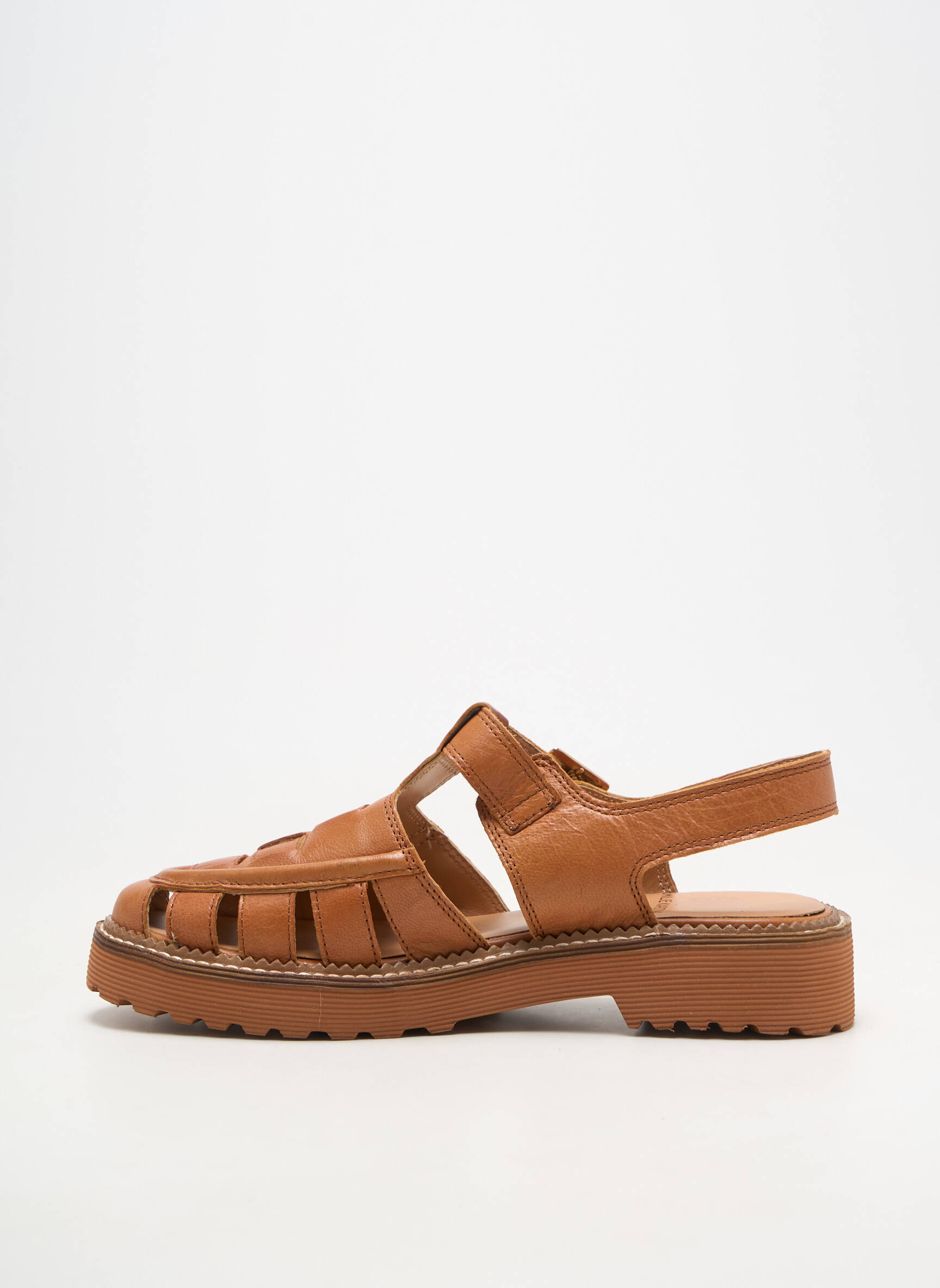 Sandale/pantofi decupați material neted toc de 4 la 6 cm maro EMILIE KARSTON femeie