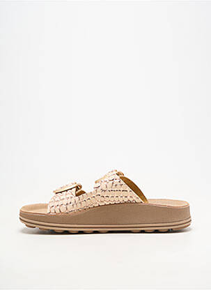 Mulete/saboți vârf deschis toc plat până la 3 cm bej FANTASY SANDALS femeie