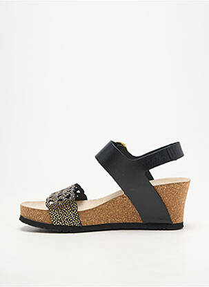 Sandale/pantofi decupați material neted toc de 4 la 6 cm negru MEPHISTO femeie