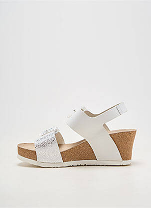 Sandale/pantofi decupați material neted toc de 4 la 6 cm alb MEPHISTO femeie