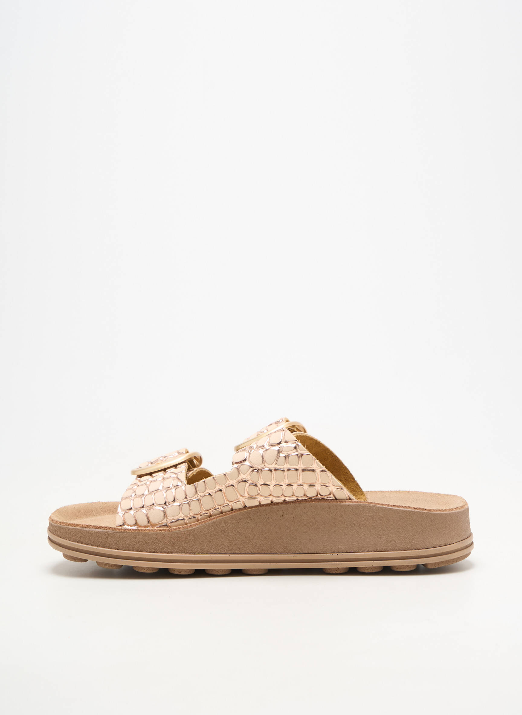 Mulete/saboți vârf deschis toc plat până la 3 cm bej FANTASY SANDALS femeie