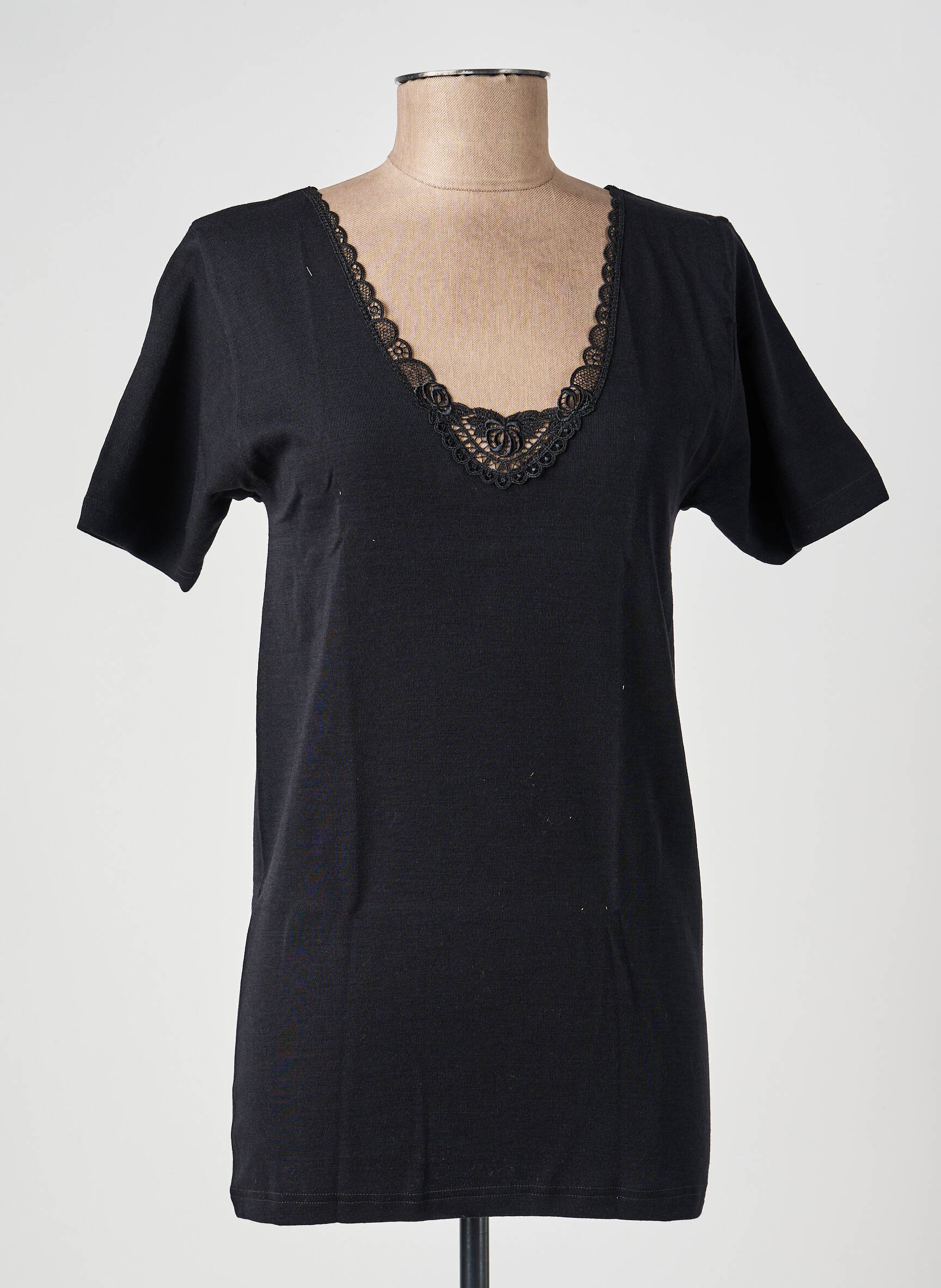 Top/caraco țesătură jersey negru MORETTA femeie
