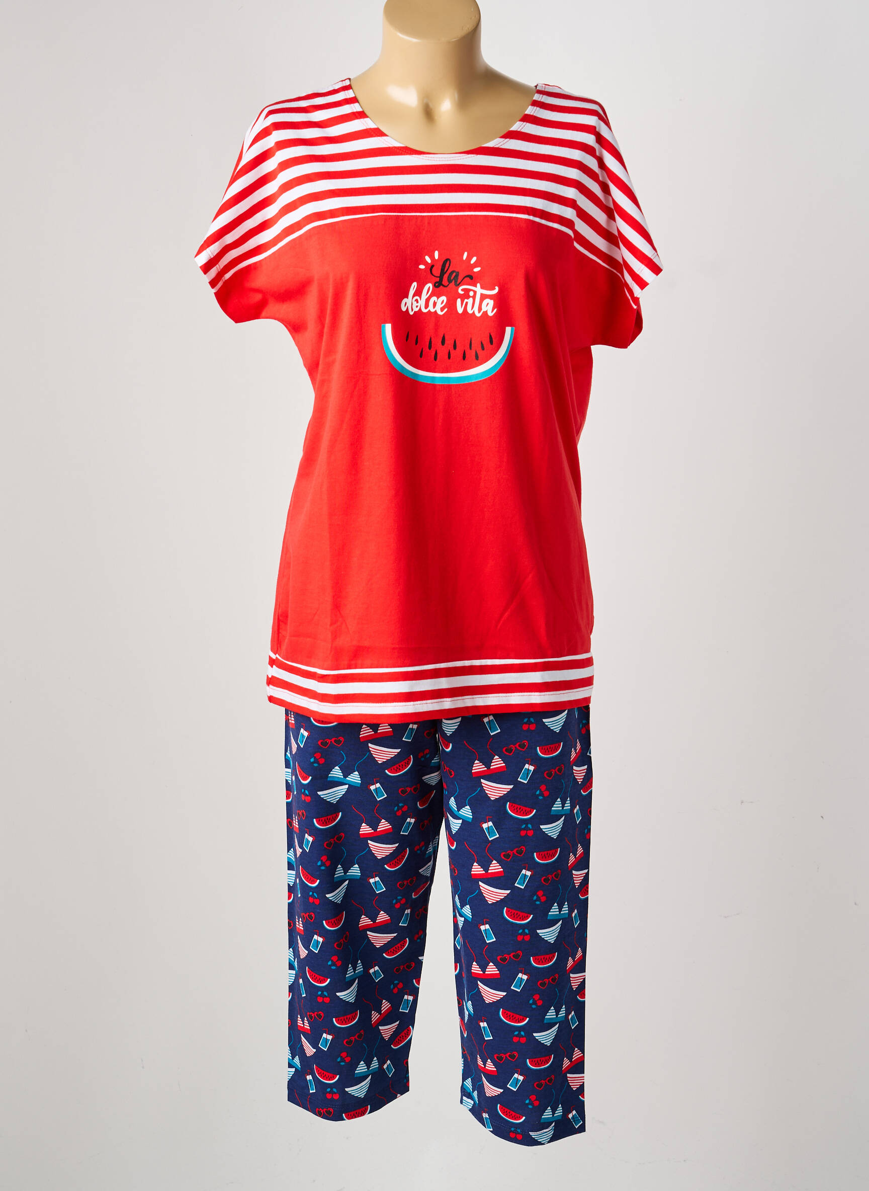 Pijama țesătură jerseu roșu ROSE POMME femeie